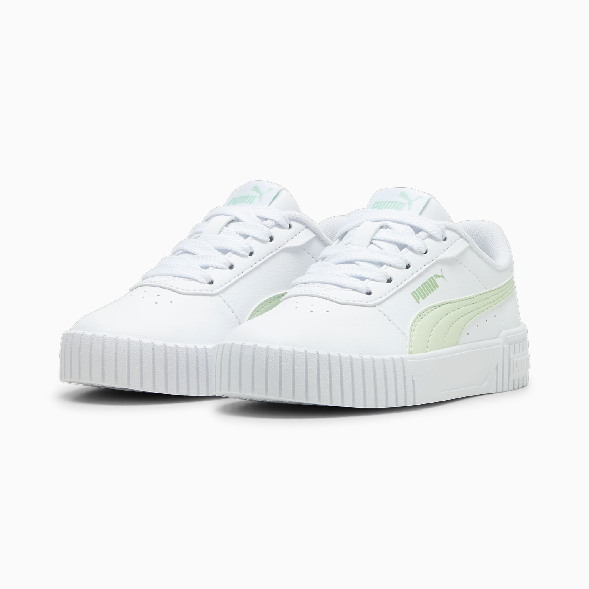 PUMA Dziecięce Sneakersy Carina 2,0, Biały / Zielony