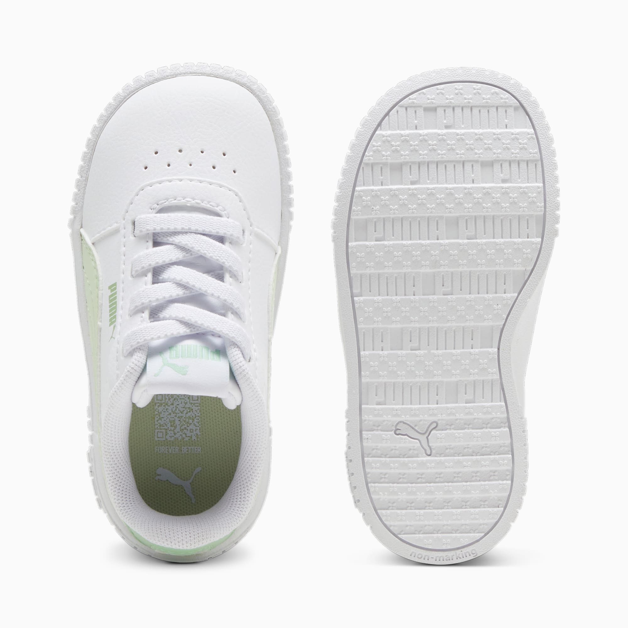 PUMA Niemowlęce Sneakersy Carina 2,0 AC, Biały / Zielony