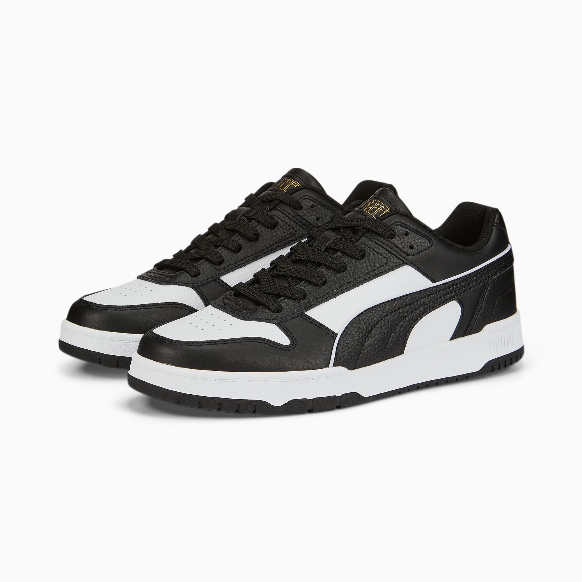 Women's PUMA Rbd Game Low Sneakers, Black/White/Gold, Size 35,5, Shoes