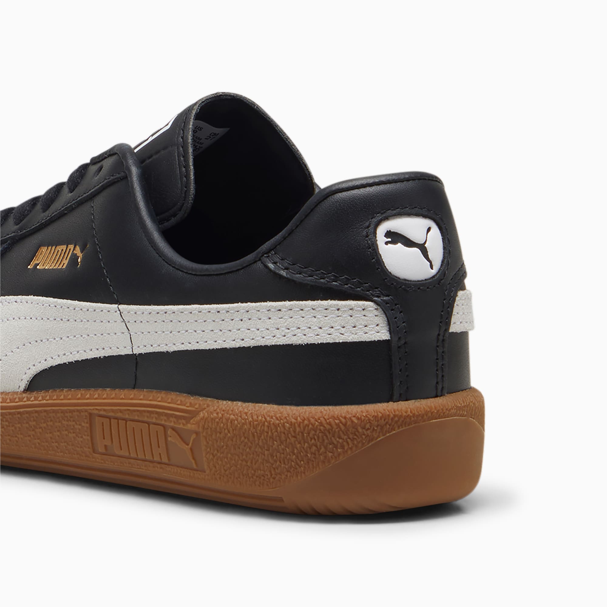 Women's PUMA Army Trainer Sneakers, Black/White/Gum, Size 39, Shoes