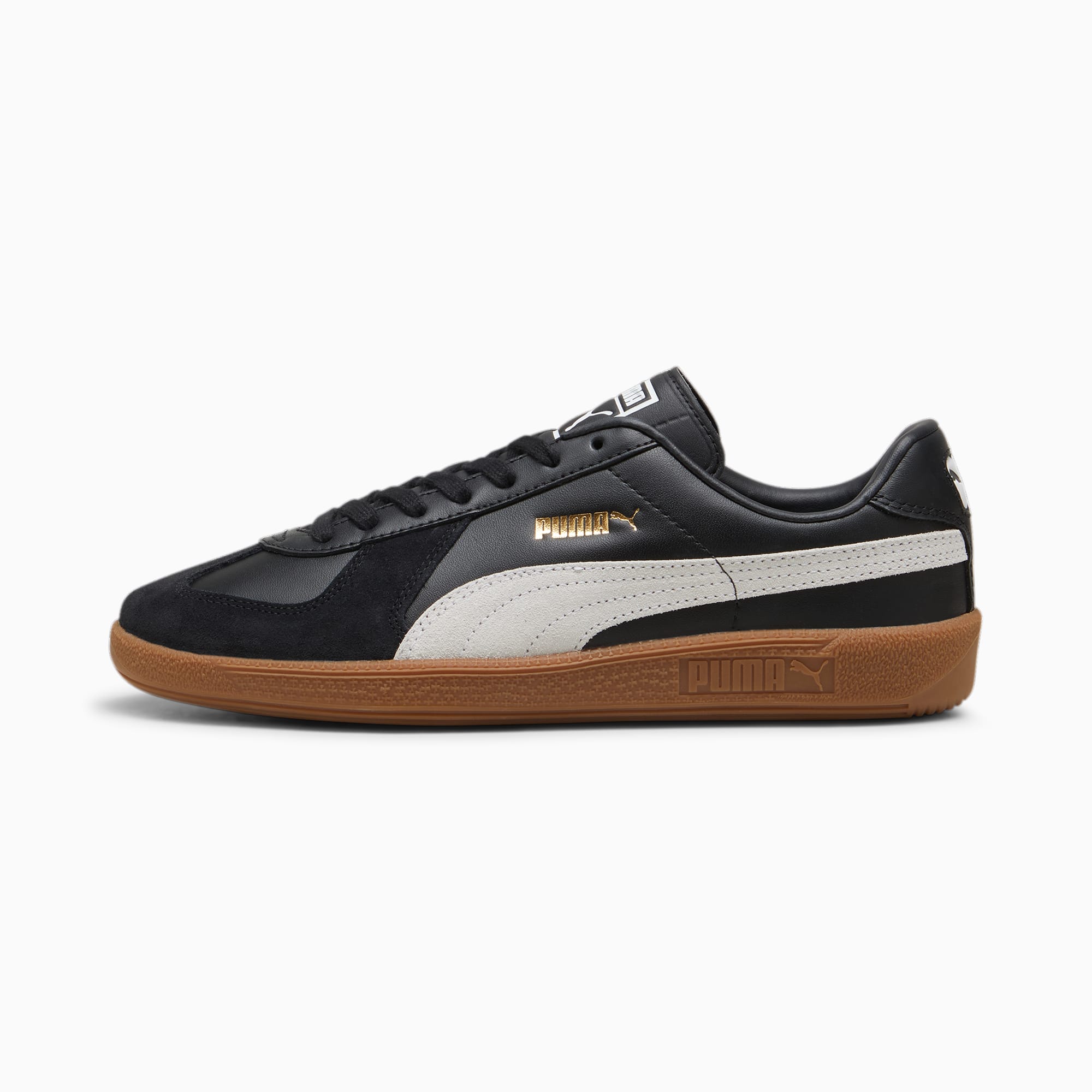Women's PUMA Army Trainer Sneakers, Black/White/Gum, Size 39, Shoes