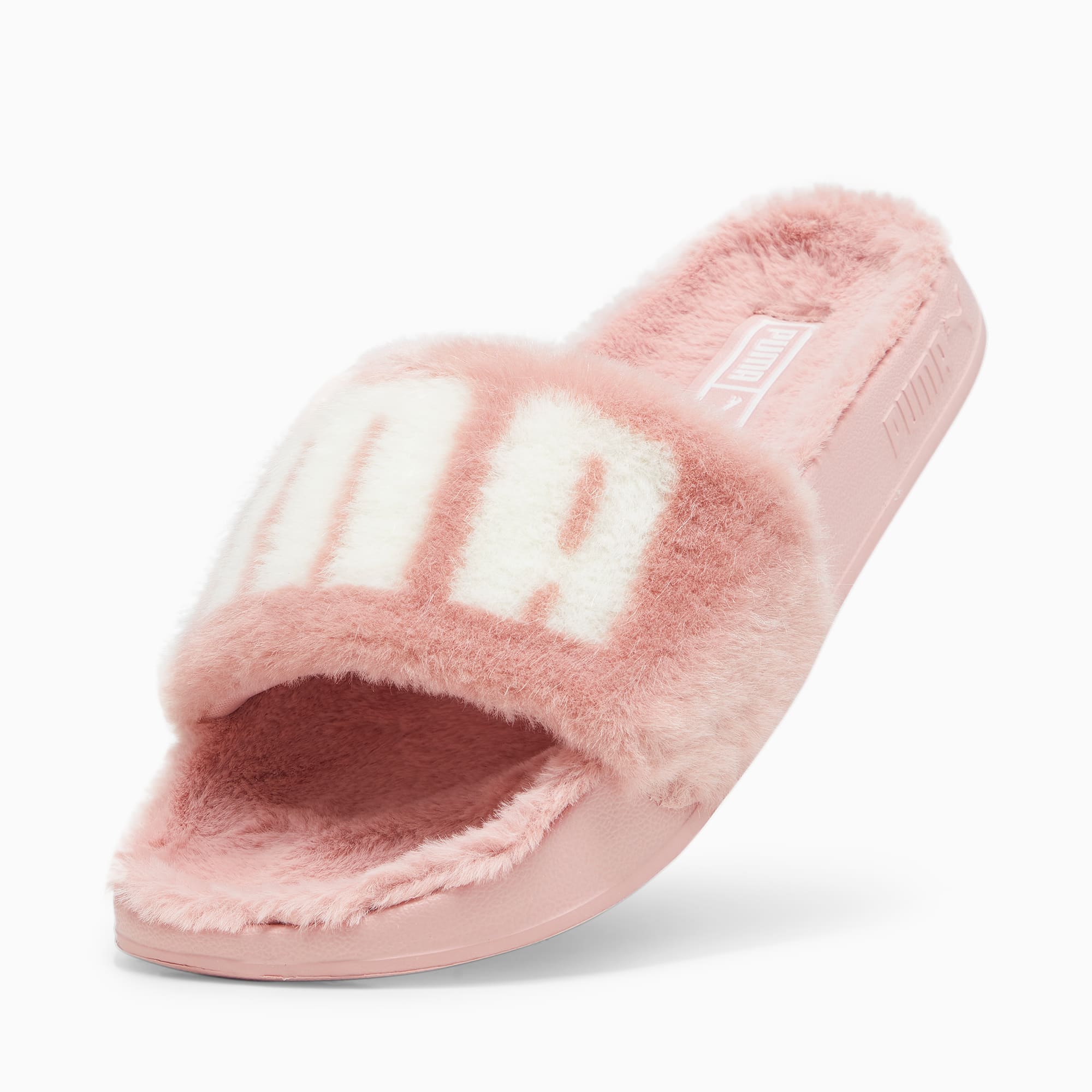 PUMA Leadcat 2.0 Fuzz slippers voor Dames, Roze/Wit