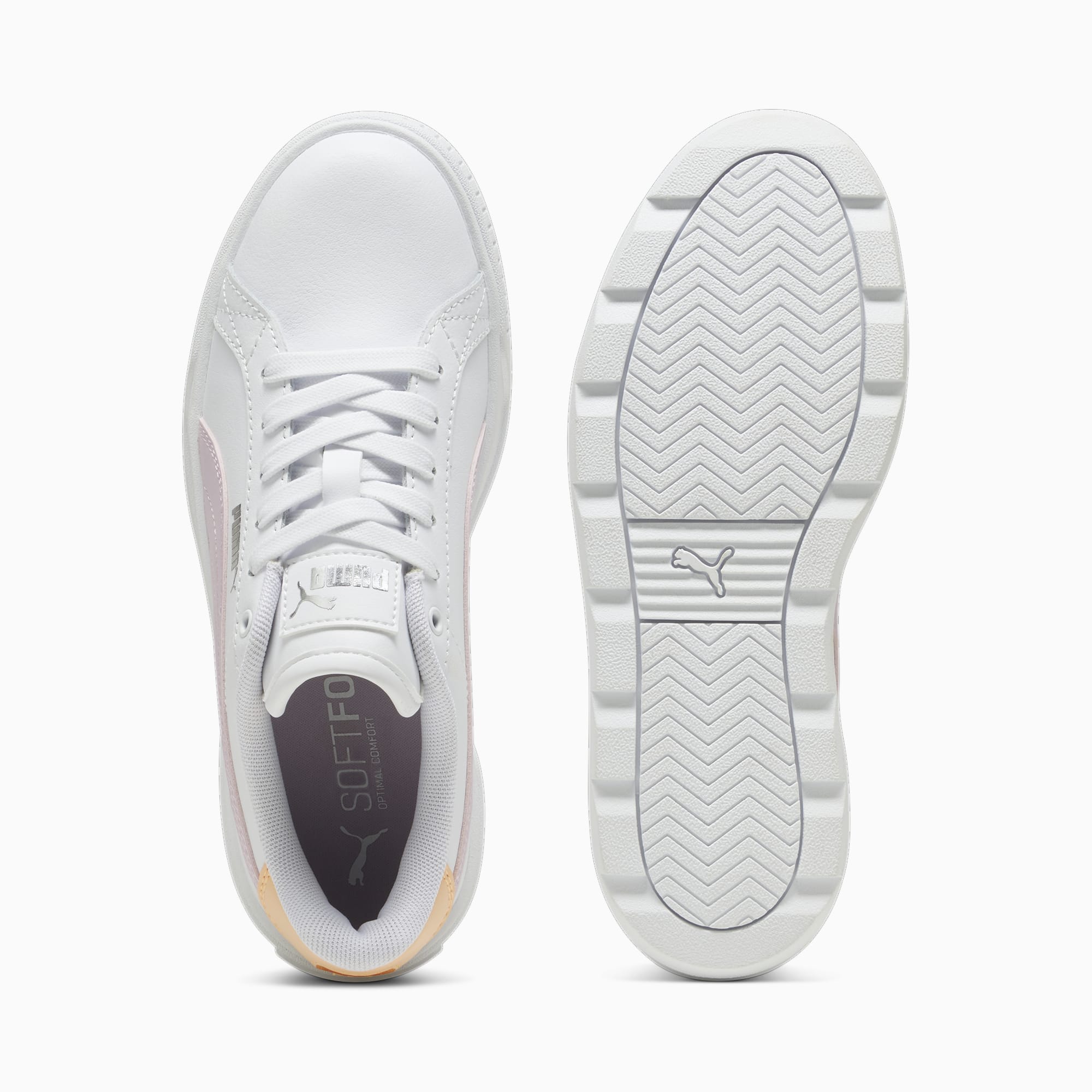 PUMA Karmen L Sneakers Youth, White/Grape Mist/Silver, Size 35,5, Shoes