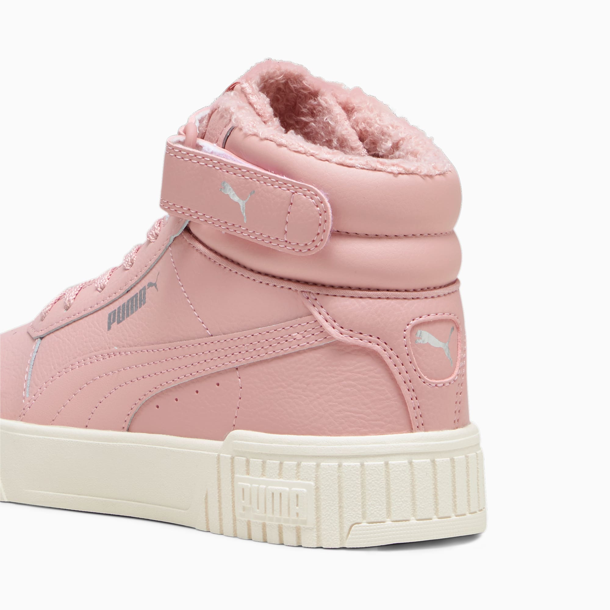 PUMA Carina 2.0 Mid Winter Sneakers Youth, Future Pink/Silver/Alpine Snow, Size 38,5, Shoes