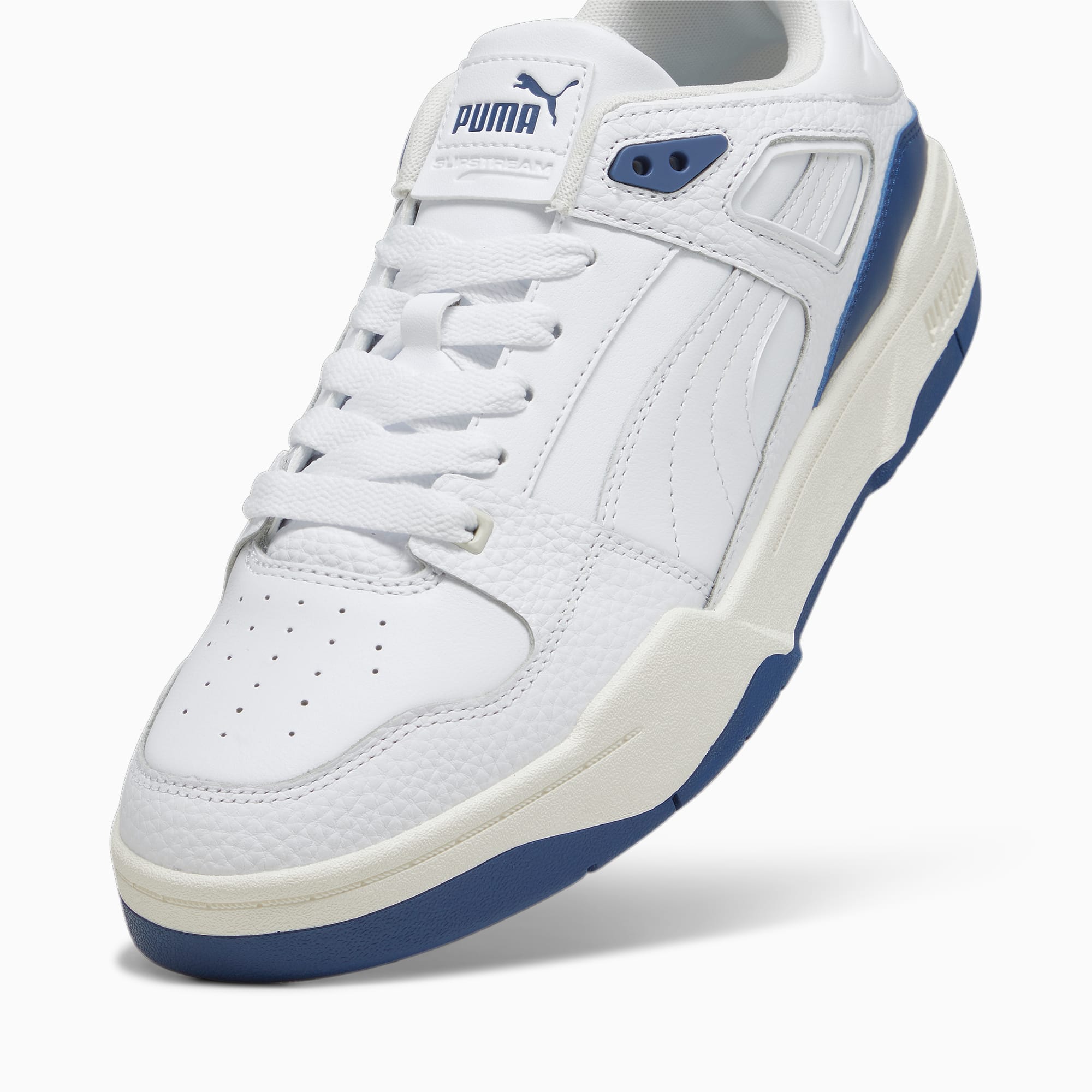 PUMA Slipstream leren sneakers voor Dames, Wit/Blauw