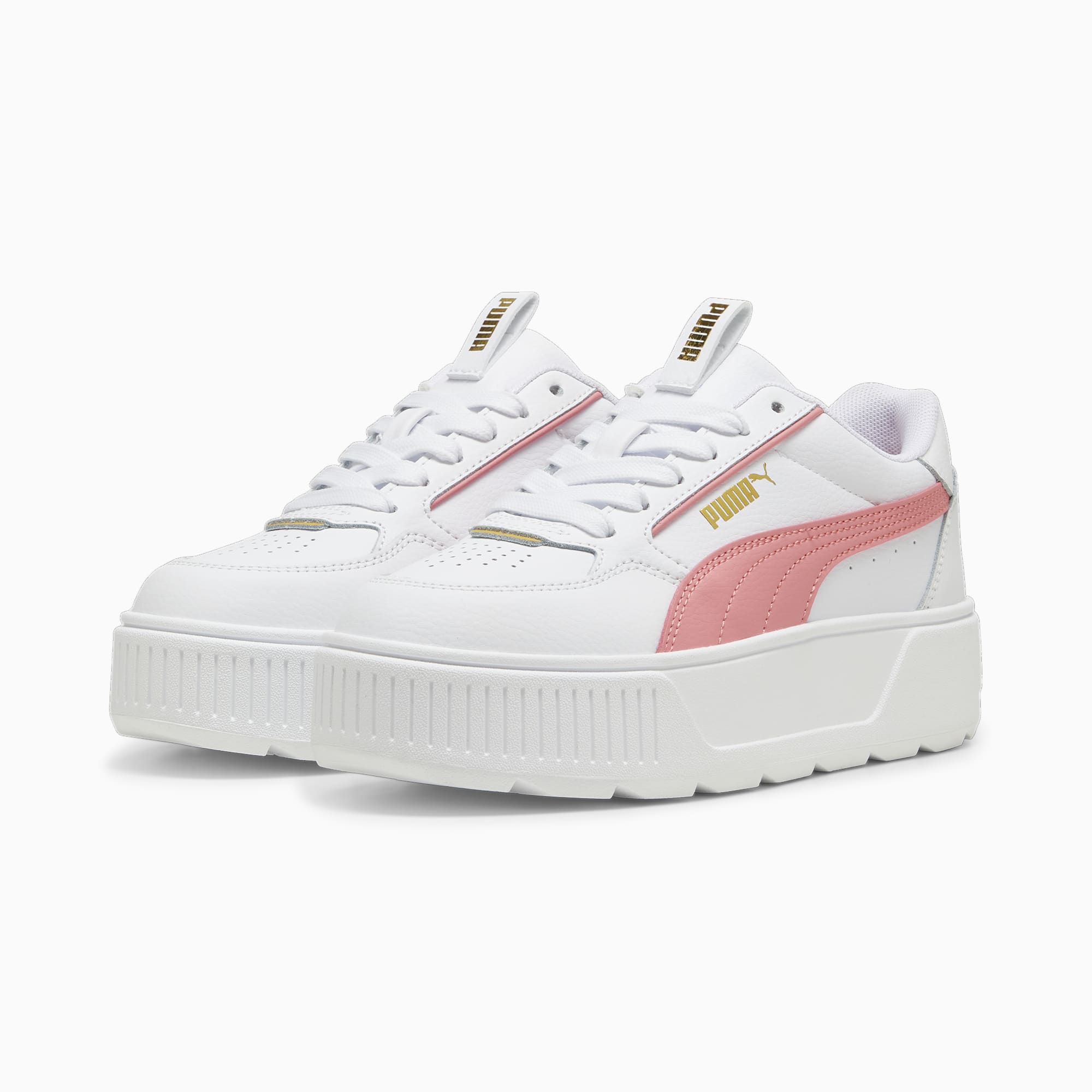 PUMA Karmen Rebelle Sneakers Youth, White/Passionfruit/Gold, Size 35,5, Shoes