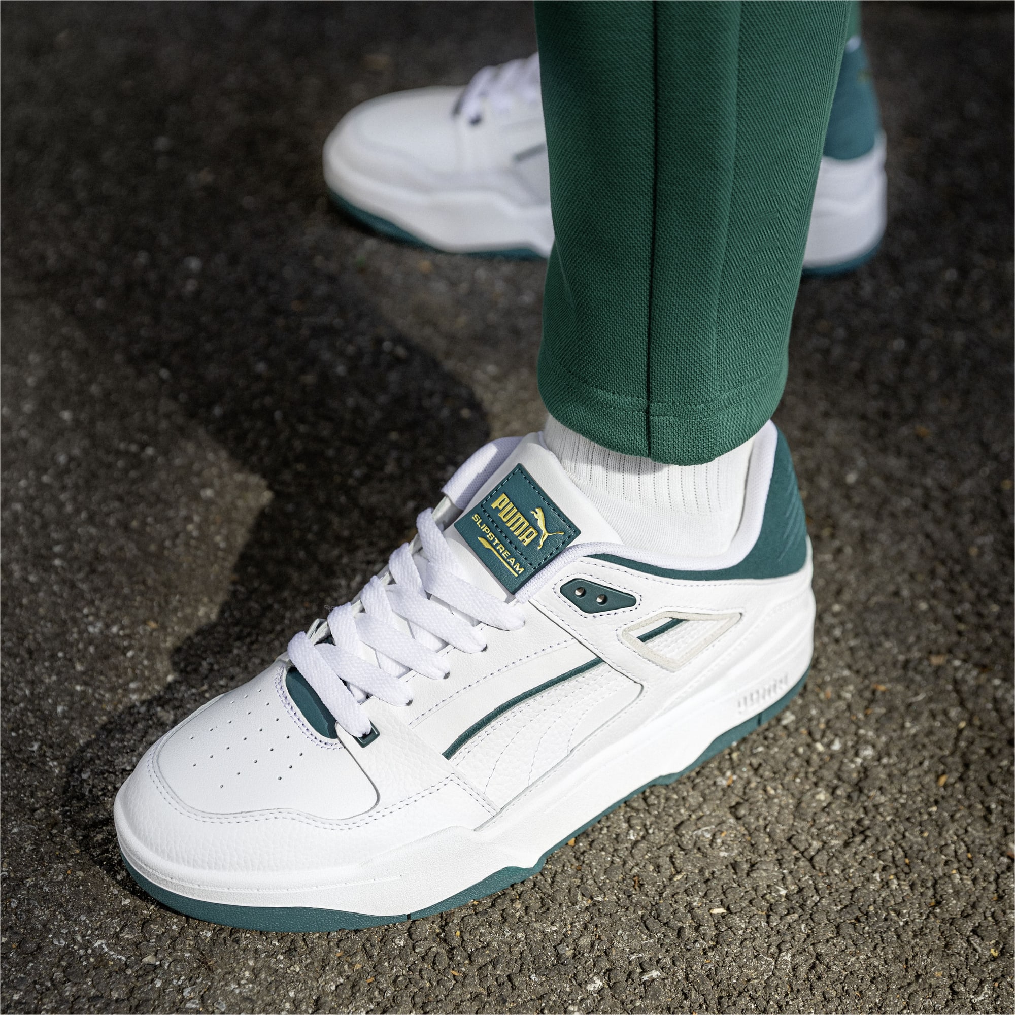 PUMA Slipstream-sneakers voor Dames, Wit/Groen