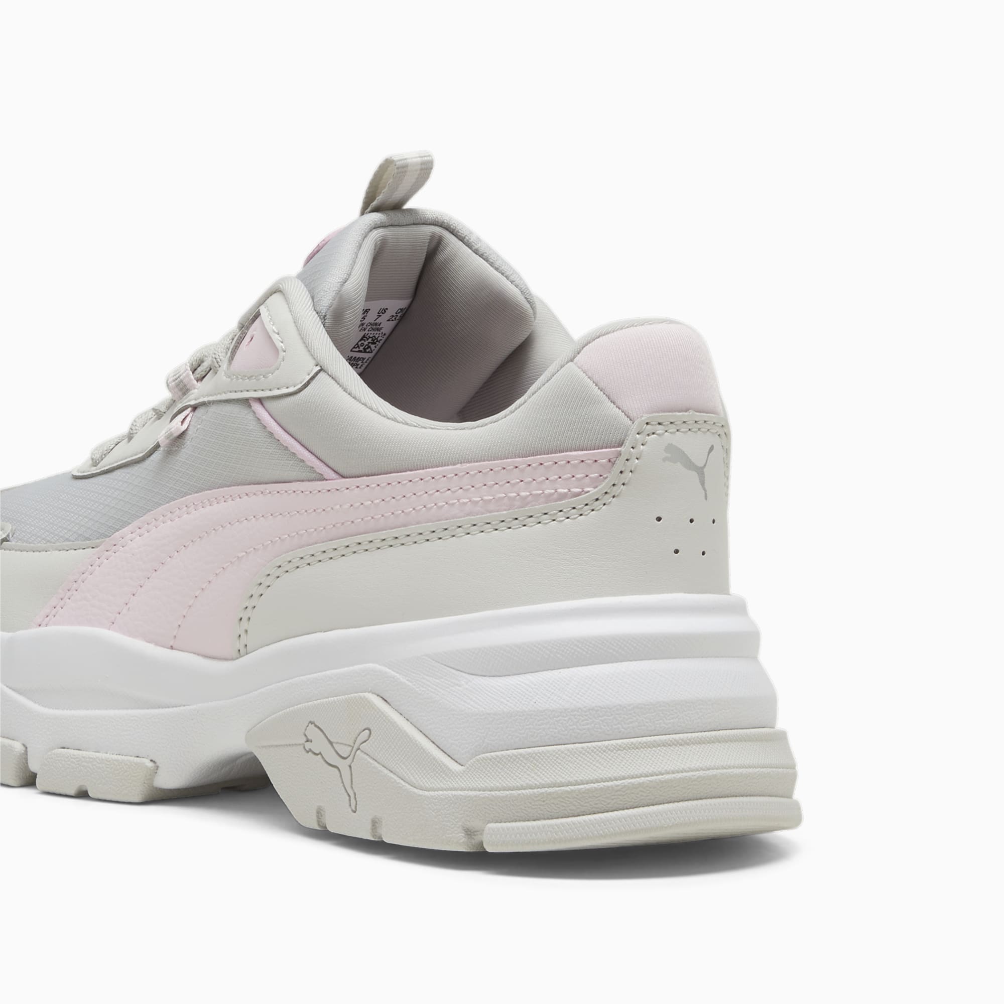 PUMA Cassia Via Sneakers Women, Feather Grey/Whisp Of Pink/Cool Light Grey, Size 35,5, Shoes