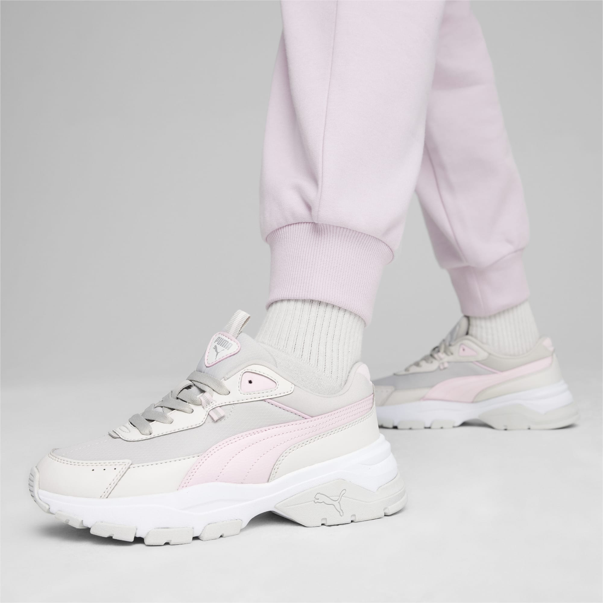 PUMA Cassia Via Sneakers Women, Feather Grey/Whisp Of Pink/Cool Light Grey, Size 35,5, Shoes