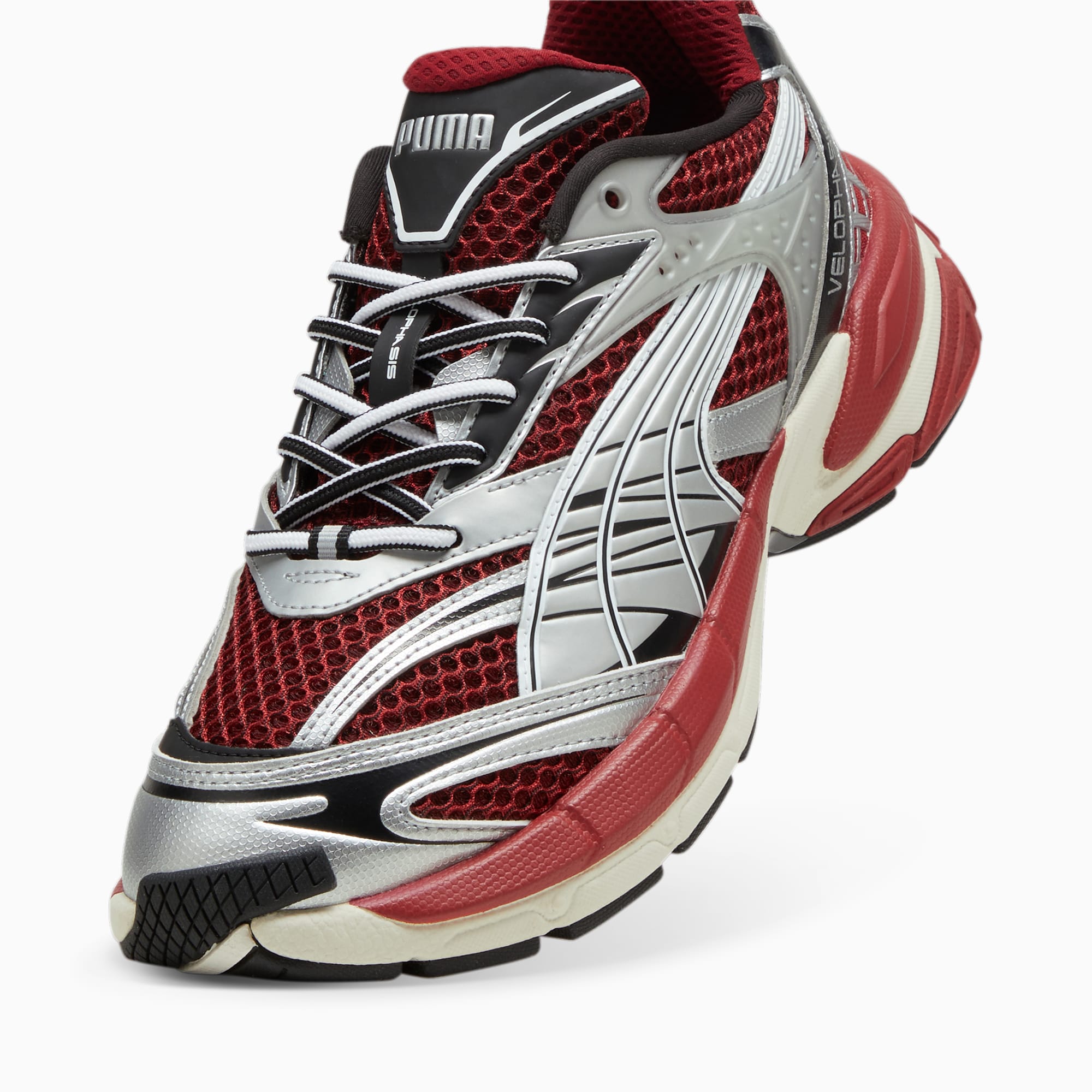 PUMA Velophasis Phased sneakers voor Heren, Rood/Zilver