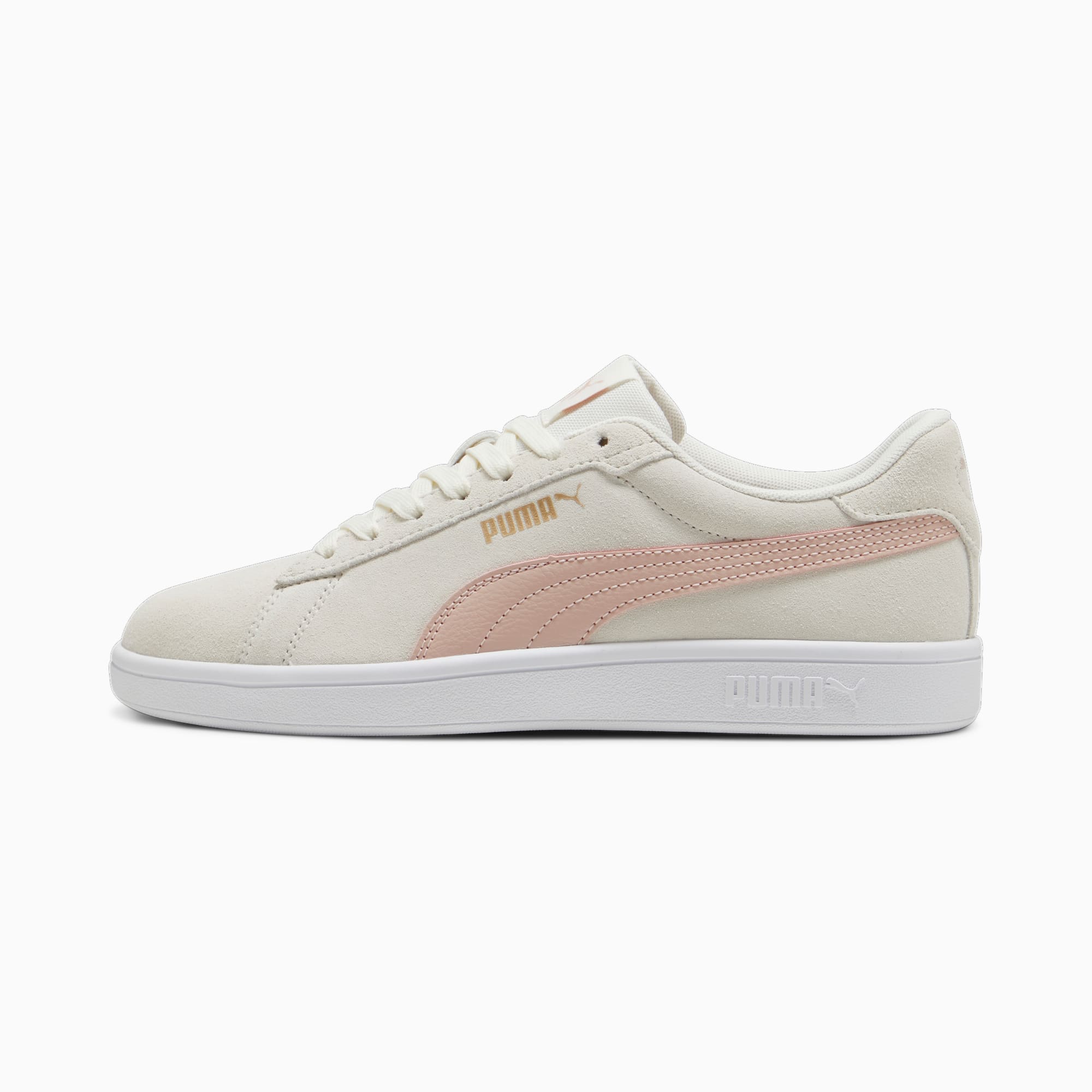 Women's PUMA Smash 3.0 Sneakers, Warm White/Rose Quartz/White, Size 47, Shoes