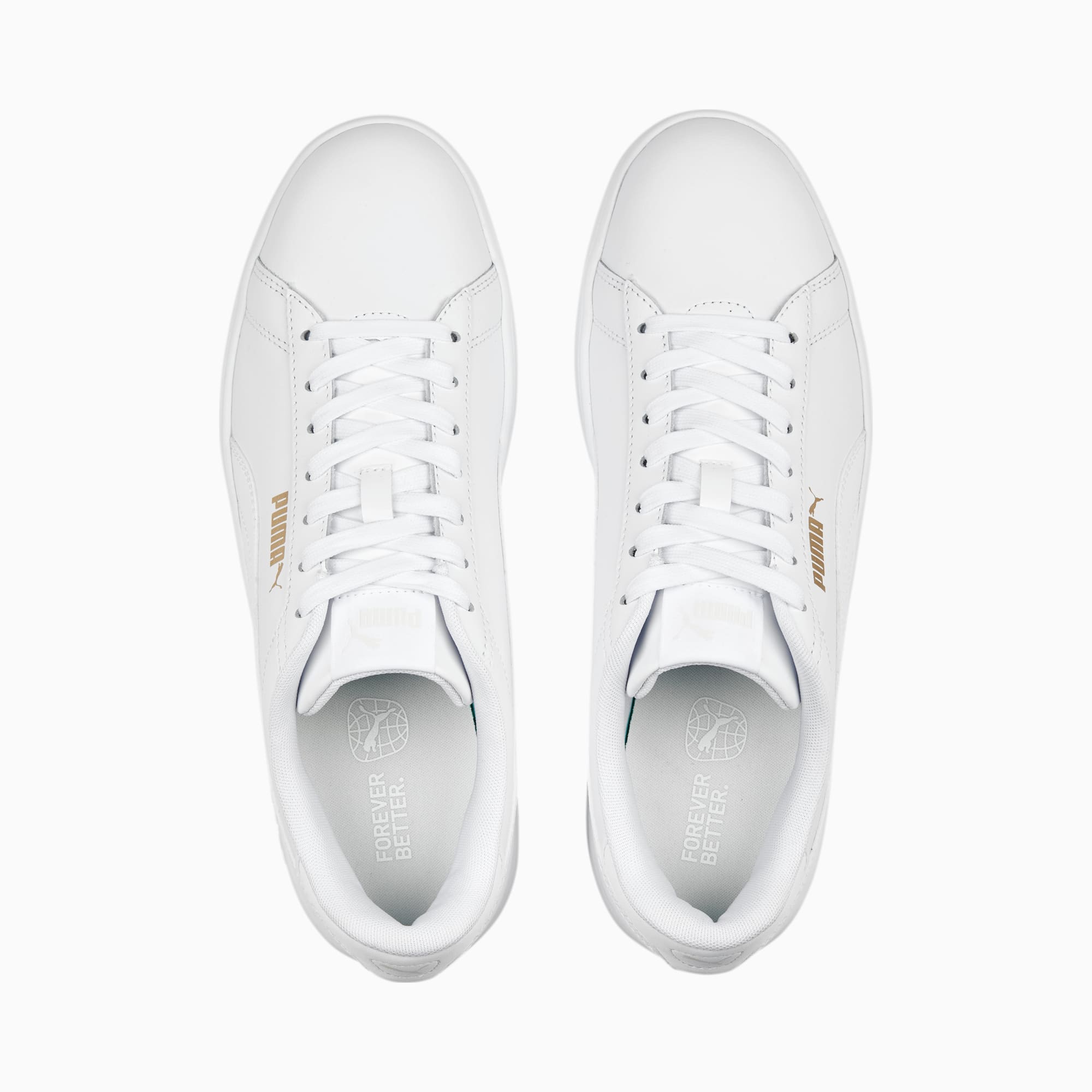 Women's PUMA Smash 3.0 L Sneakers, White/Gold, Size 44, Shoes