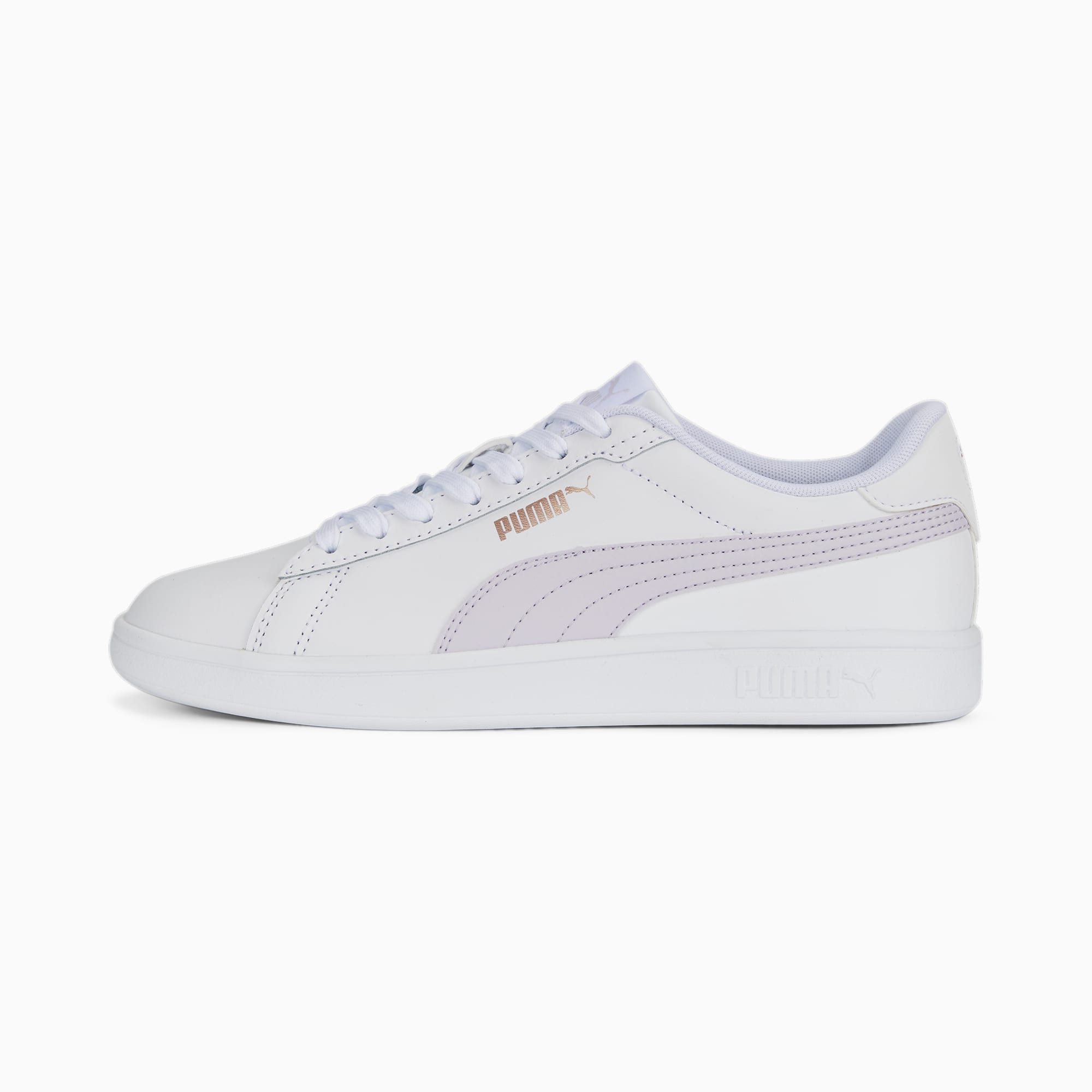 PUMA Smash 3.0 L Sneakers Schuhe, Gold/Rosa/Weiß, Größe: 35.5, Schuhe