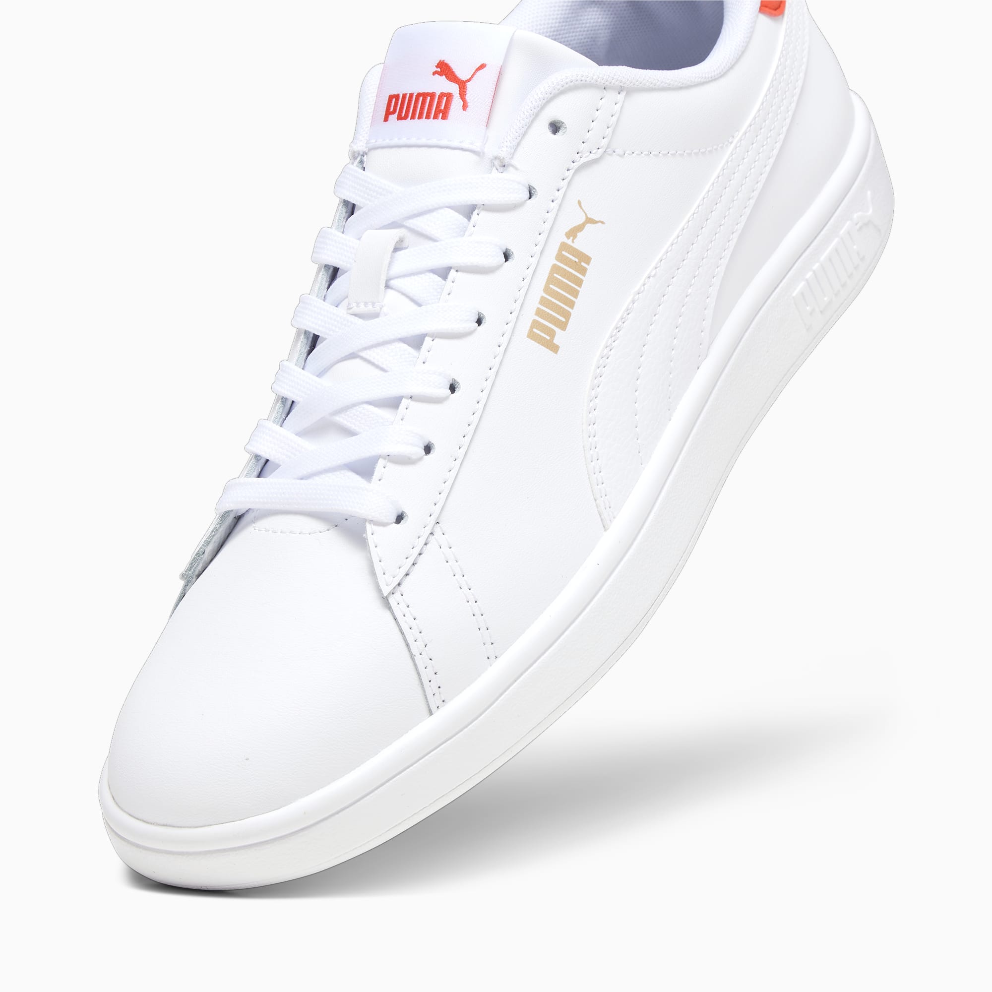 PUMA Smash 3.0 L Sneakers, Wit/Rood