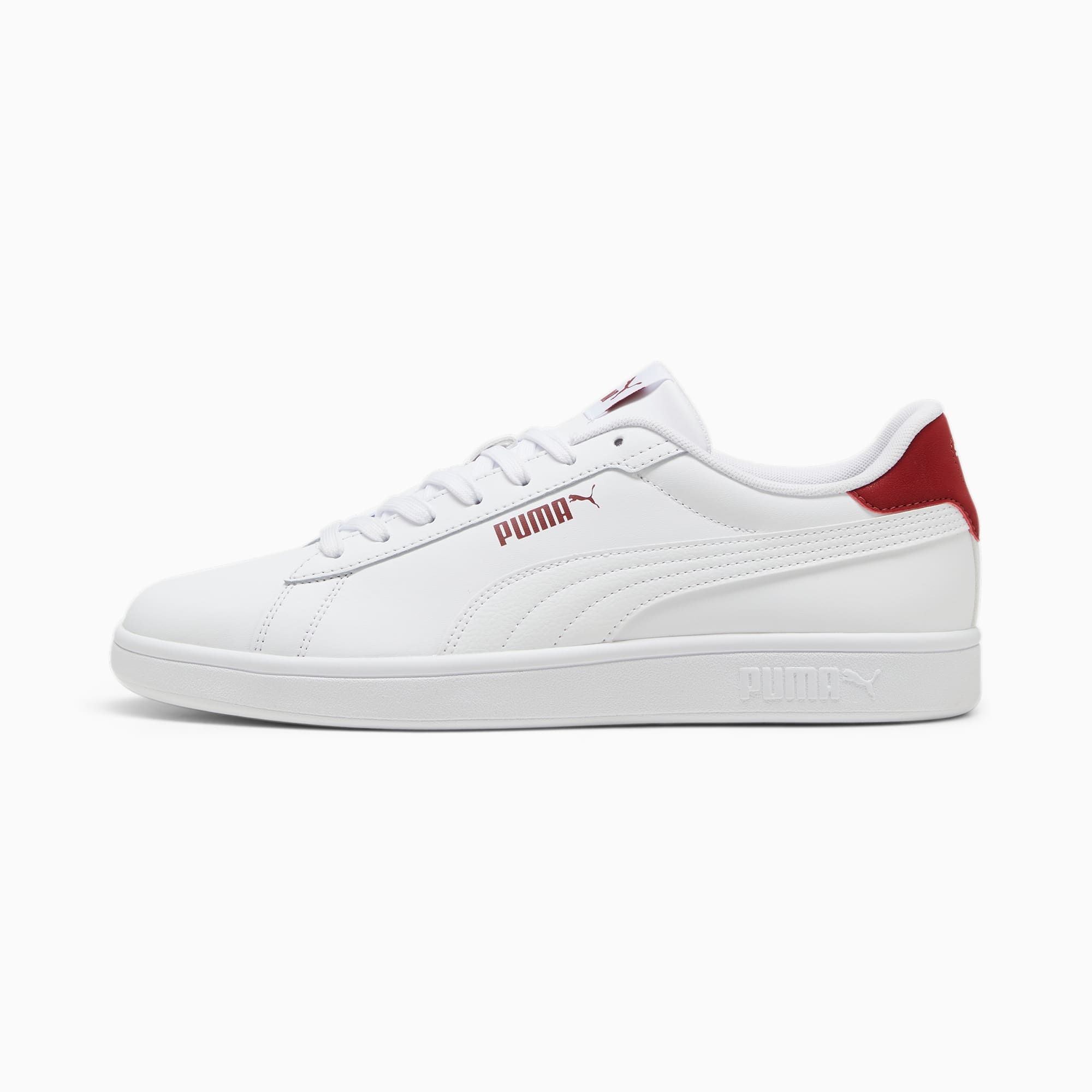 PUMA Smash 3.0 L Sneakers Schuhe, Weiß/Rot, Größe: 44, Schuhe