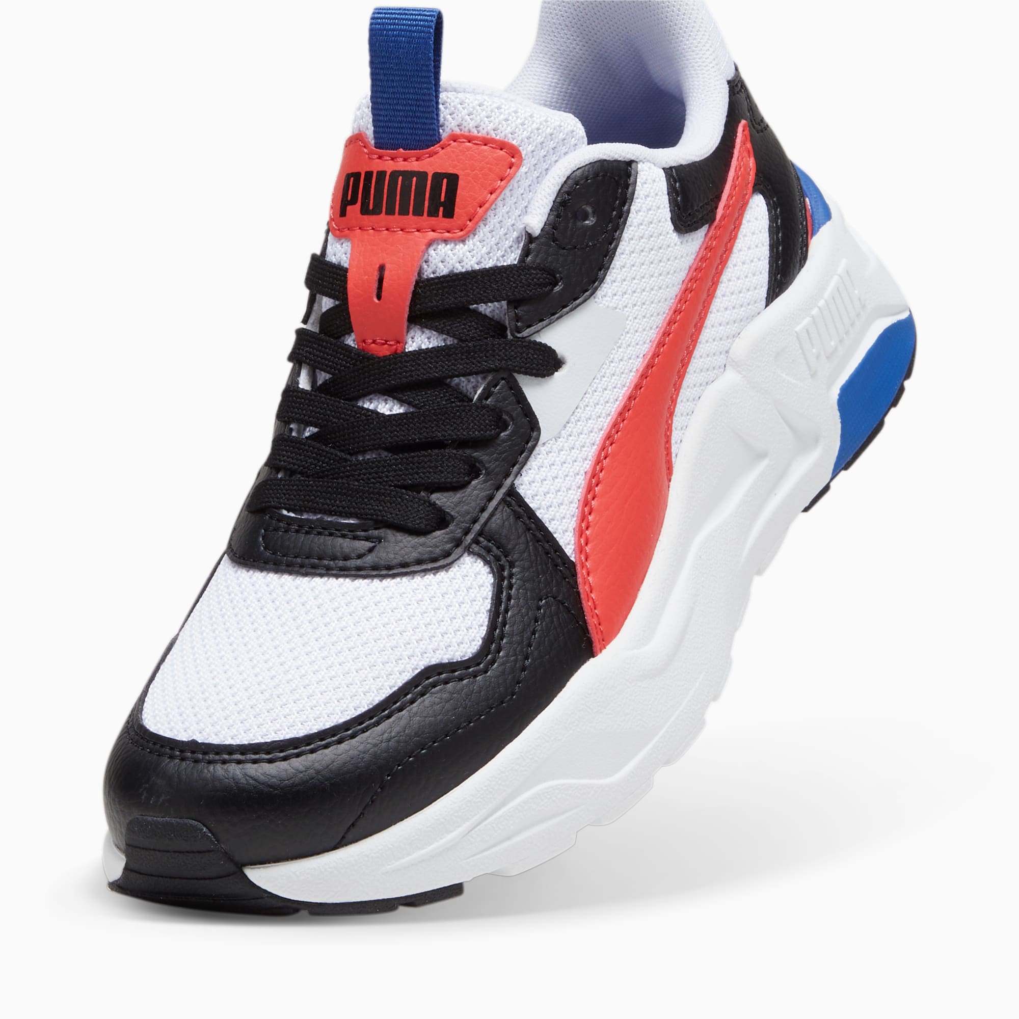 PUMA Trinity Lite Jr FALSE Sneakers - PUMA White-Active Red-PUMA Black - Maat 38.5