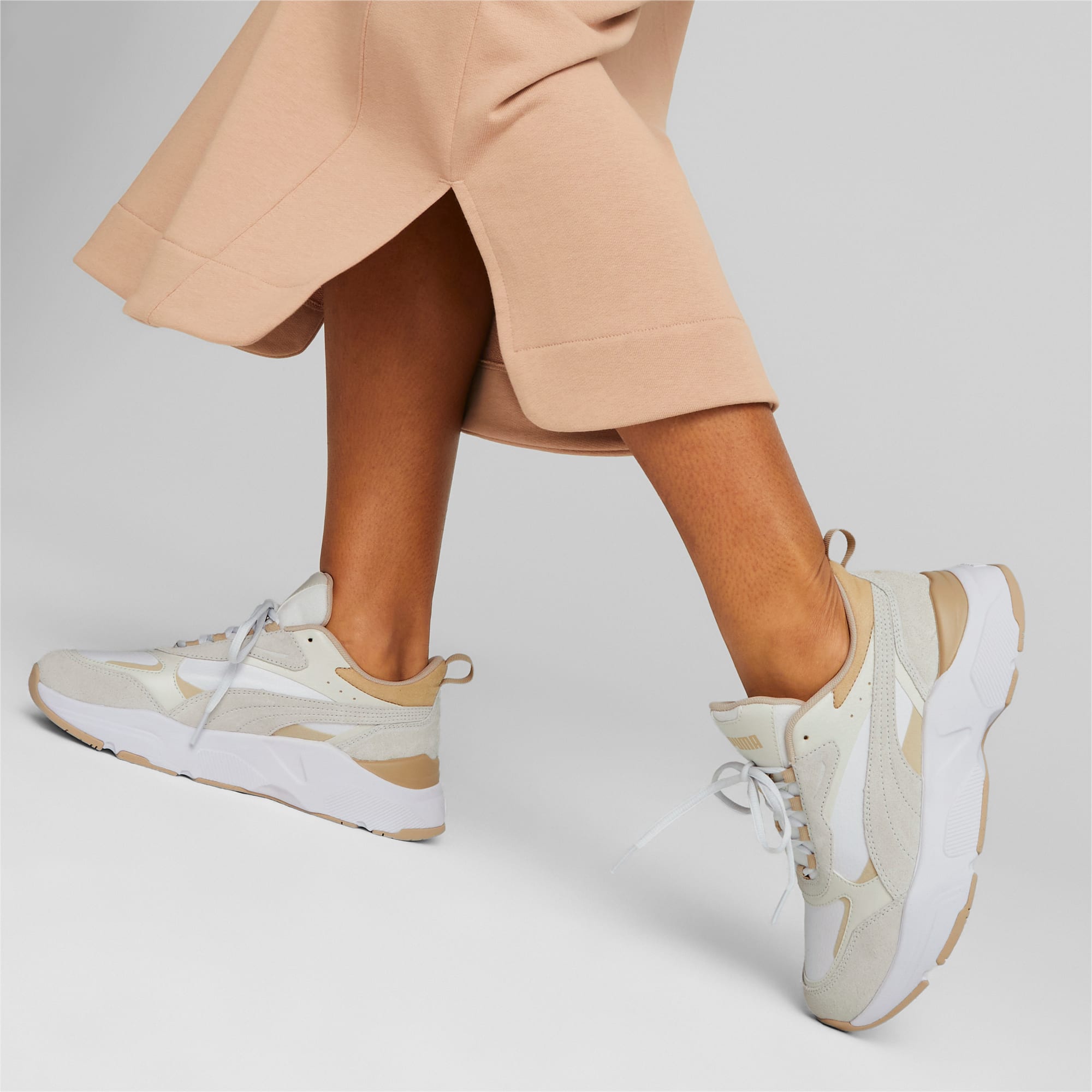 PUMA Cassia Mix Sneakers Women, White/Vapor Grey/Granola, Size 35,5, Shoes