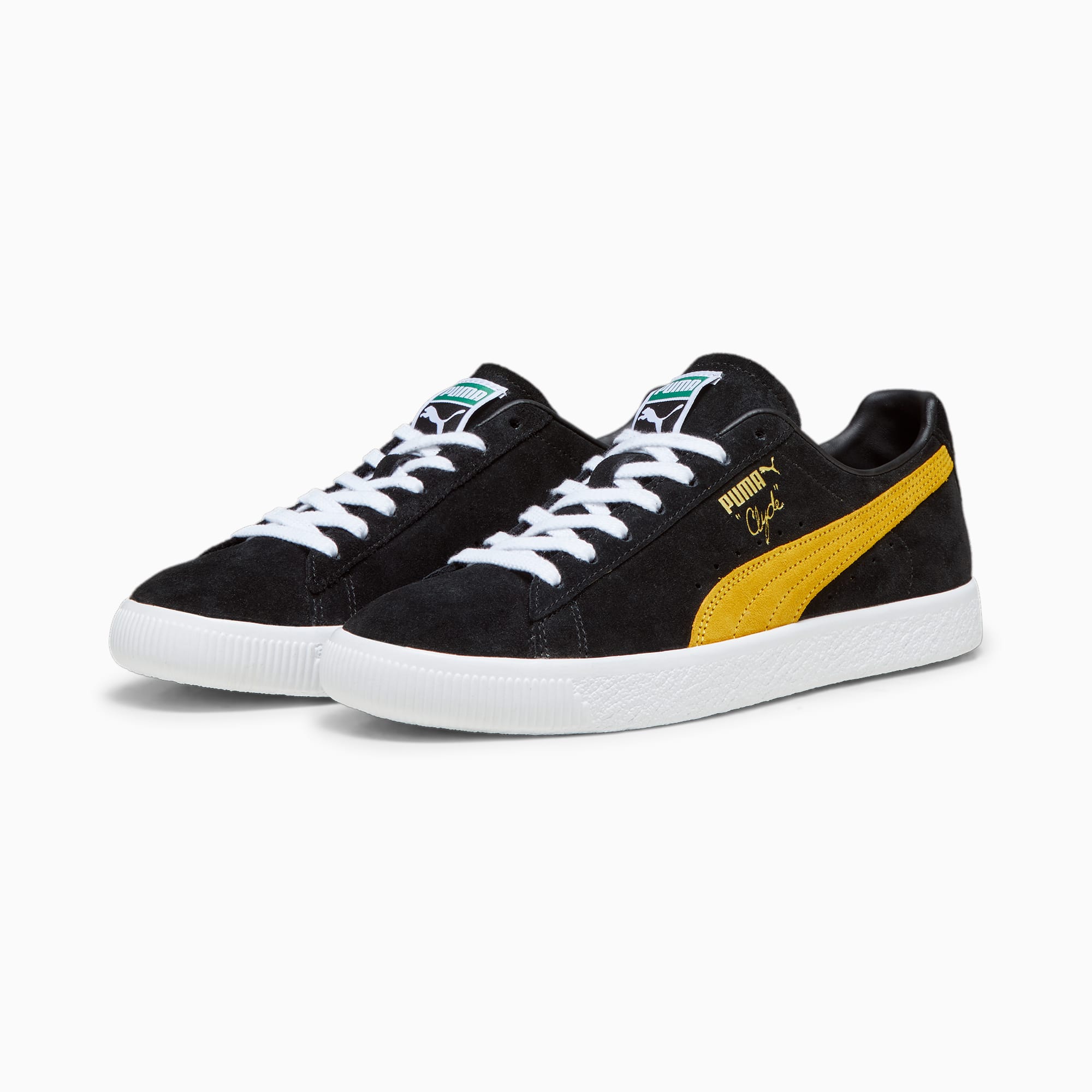 Women's PUMA Clyde OG Sneakers, Black/Yellow Sizzle, Size 35,5, Shoes
