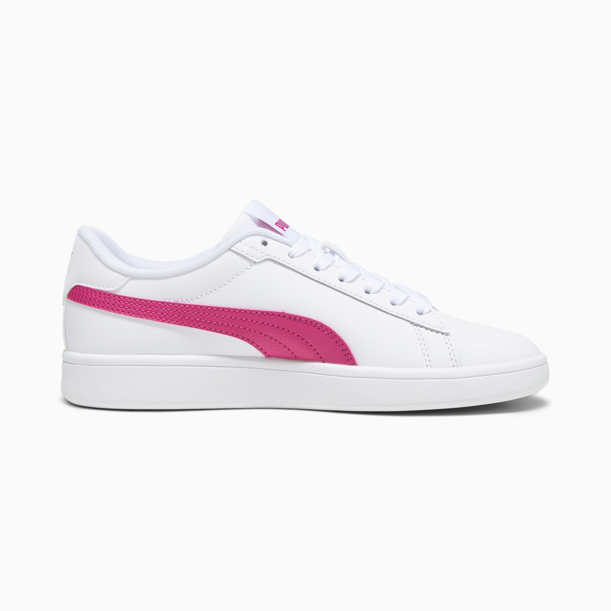 PUMA Smash 3.0 Leather Sneakers Youth, White/Pinktastic, Size 35,5, Shoes