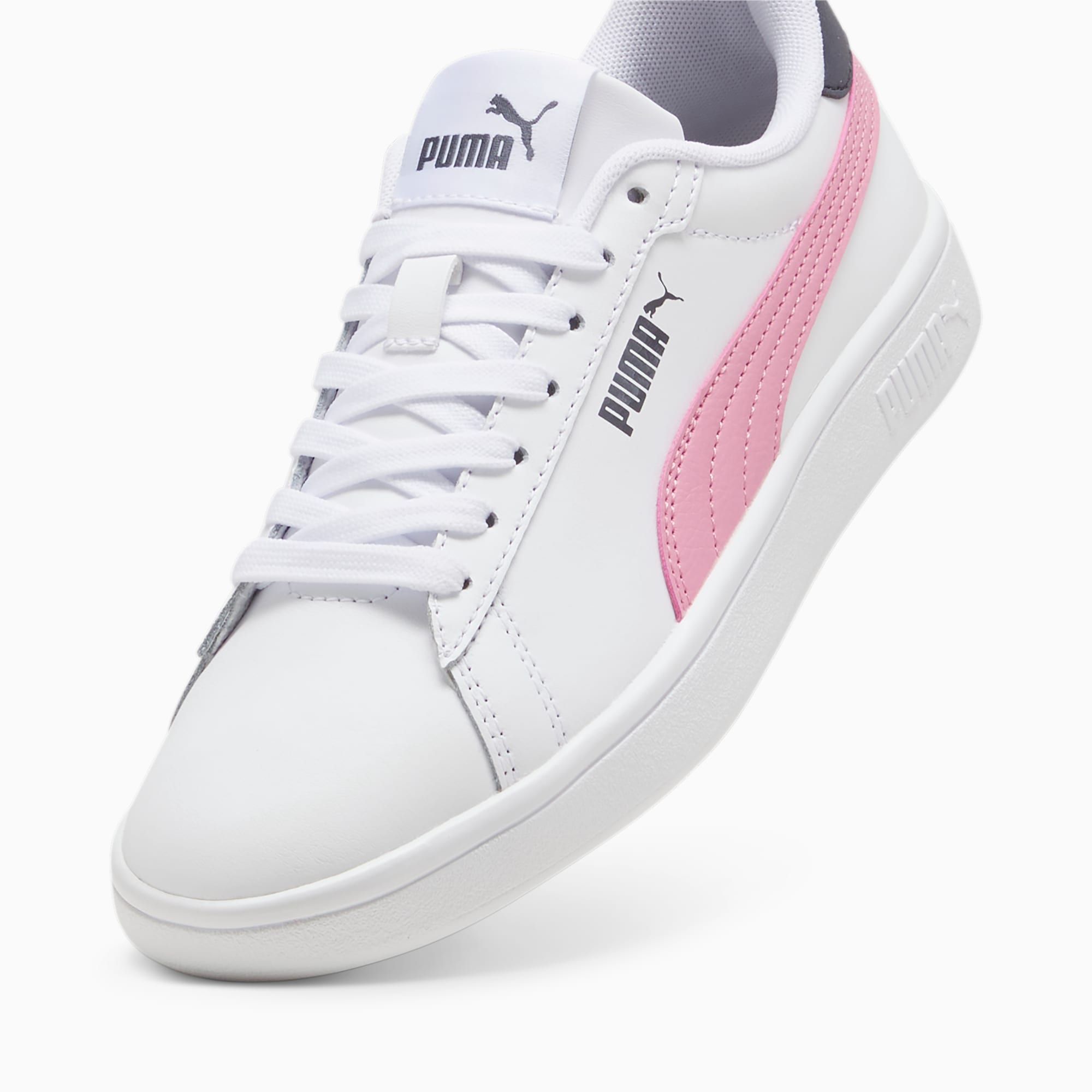 PUMA Smash 3.0 leren sneakers, Wit/Grijs