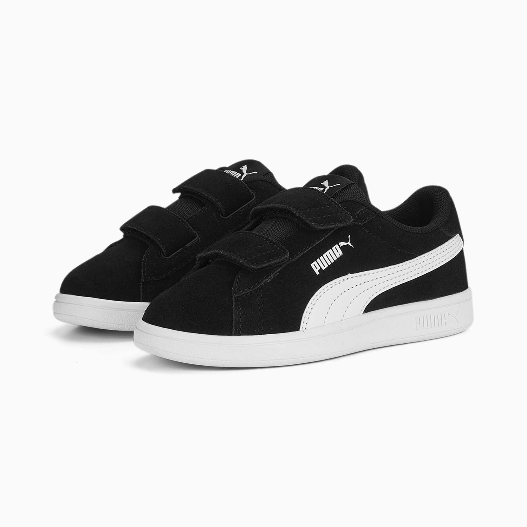 PUMA Smash 3.0 Suede Sneakers Kids, Black/White, Size 27,5, Shoes