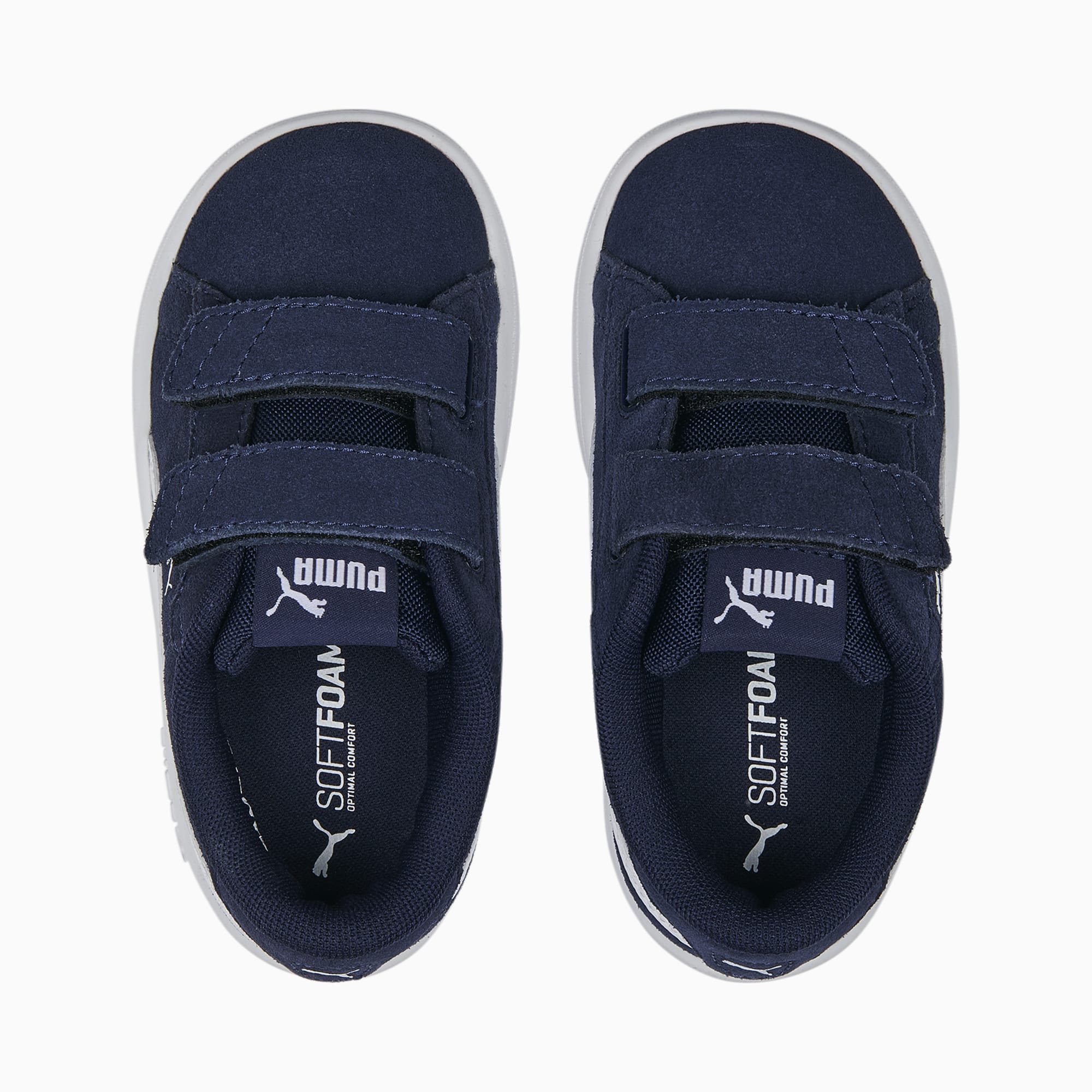PUMA Zapatillas Para Bebés Smash 3.0 Suede, Blanco/Azul