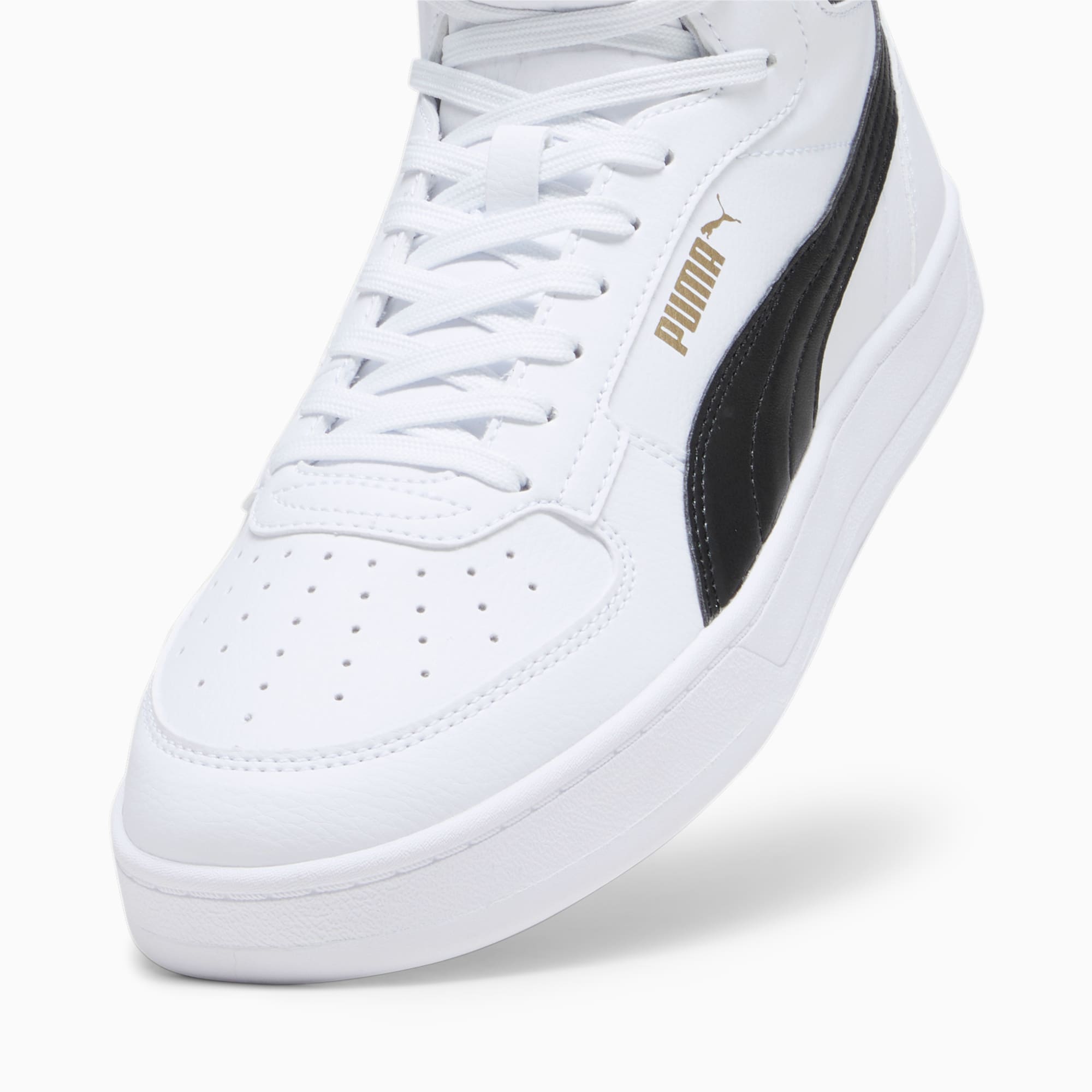 Women's PUMA Caven 2.0 Mid Sneakers, White/Black/Gold, Size 35,5, Shoes