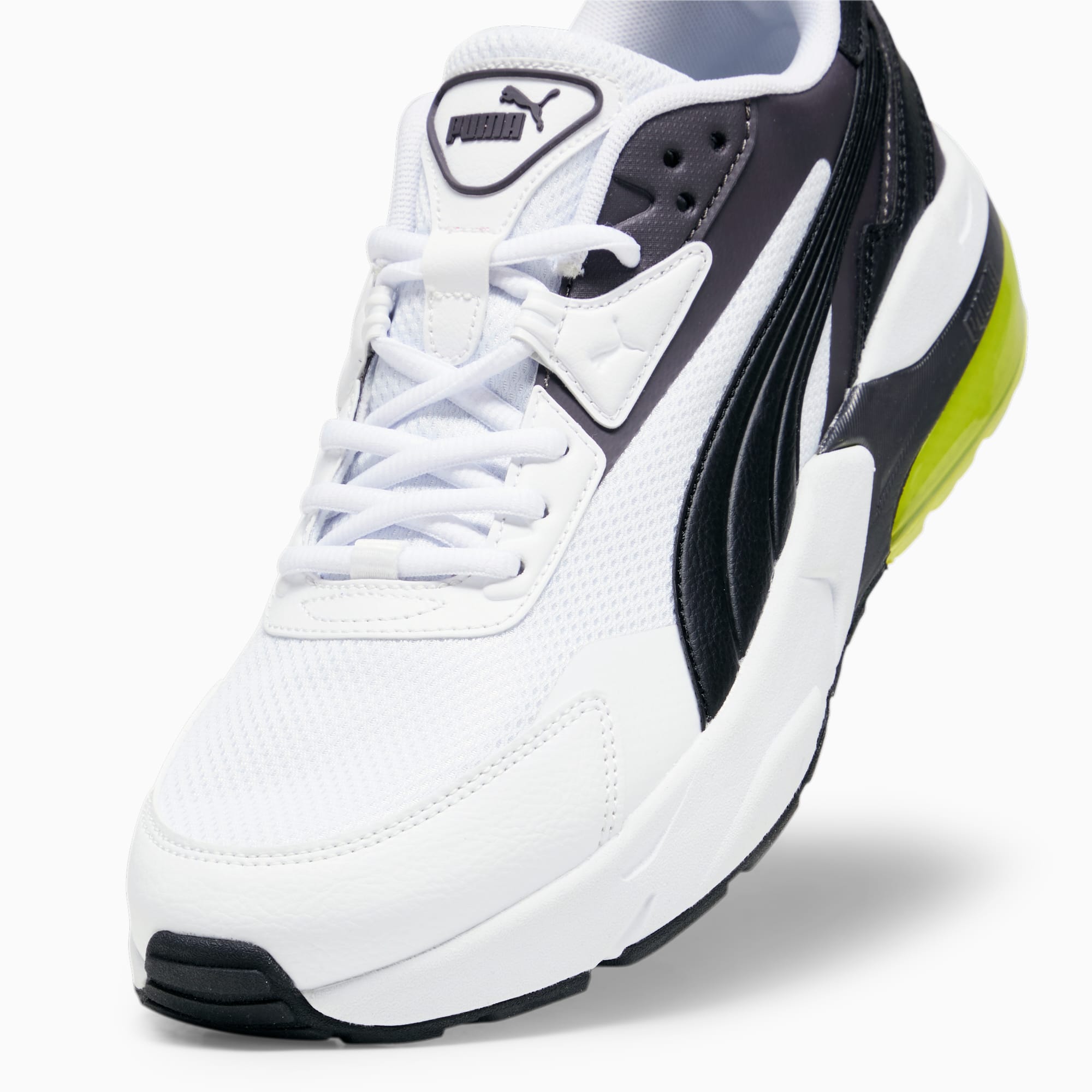 Women's PUMA Vis2K Sneakers, White/Black/Yellow Burst, Size 35,5, Shoes