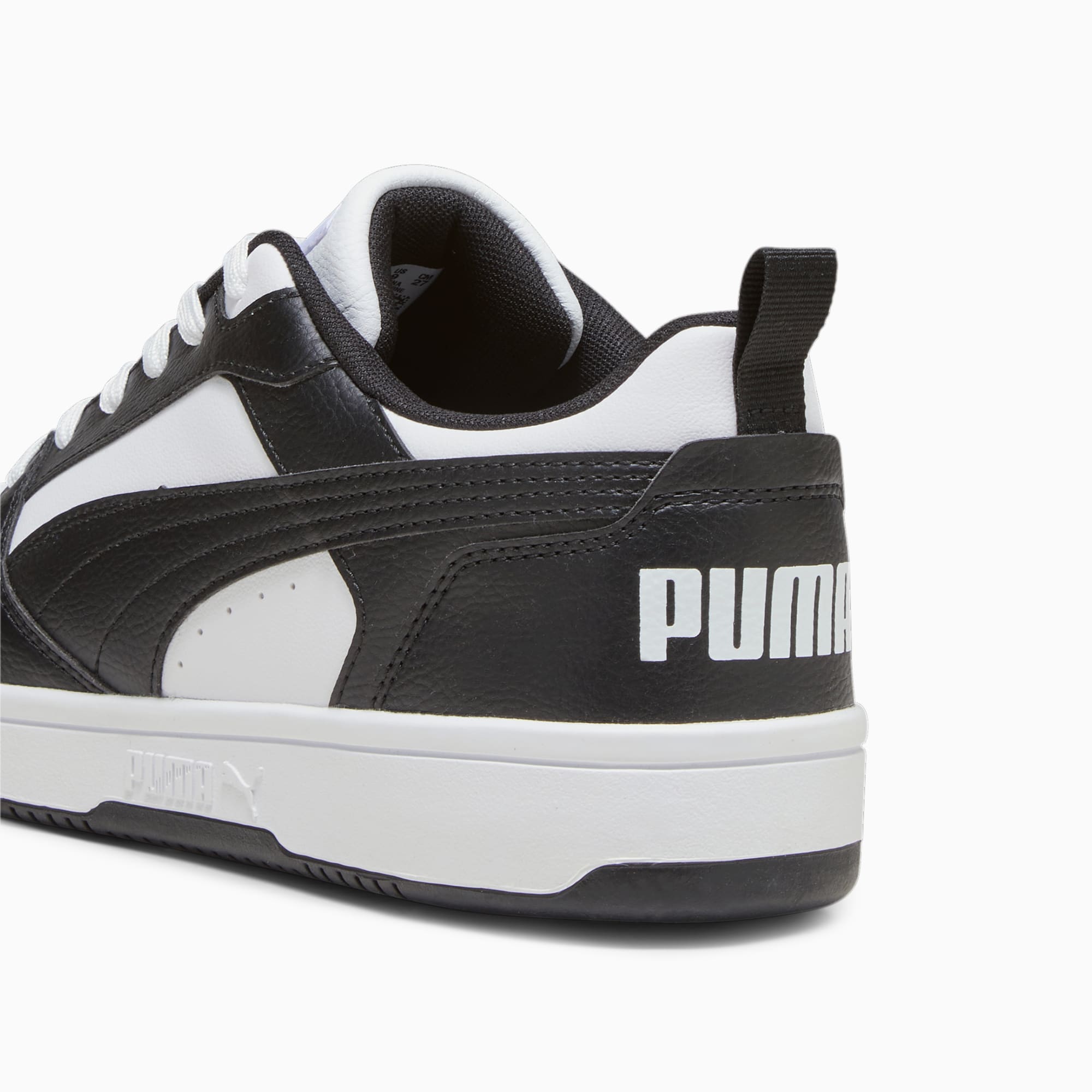 Women's PUMA Rebound V6 Low Sneakers, White/Black/White, Size 35,5, Shoes