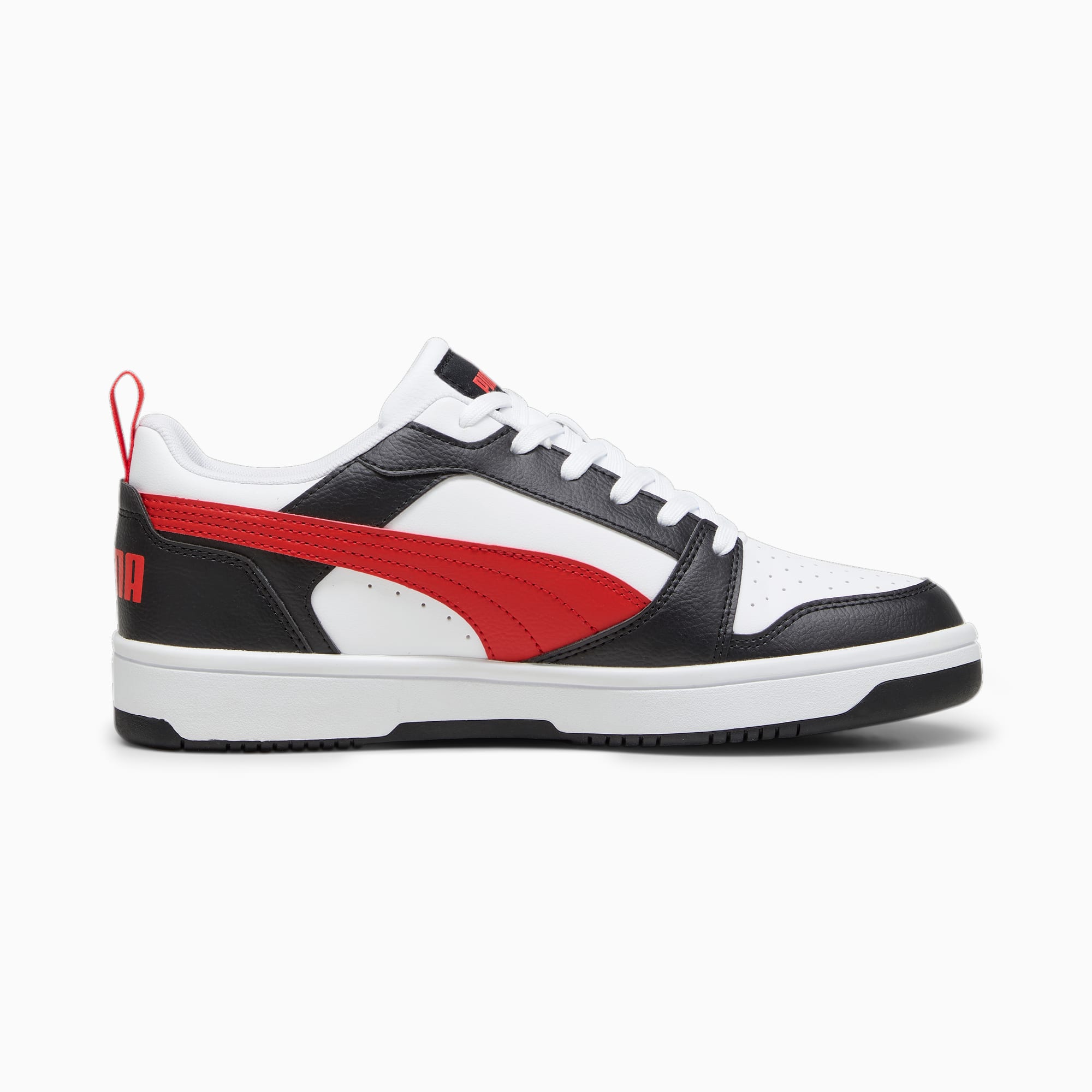 Women's PUMA Rebound V6 Low Sneakers, White/For All Time Red/Black, Size 35,5, Shoes