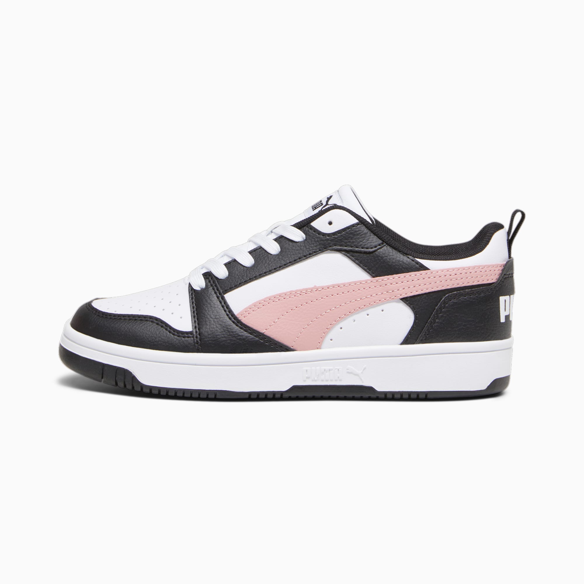 Women's PUMA Rebound V6 Low Sneakers, White/Future Pink/Black, Size 35,5, Shoes