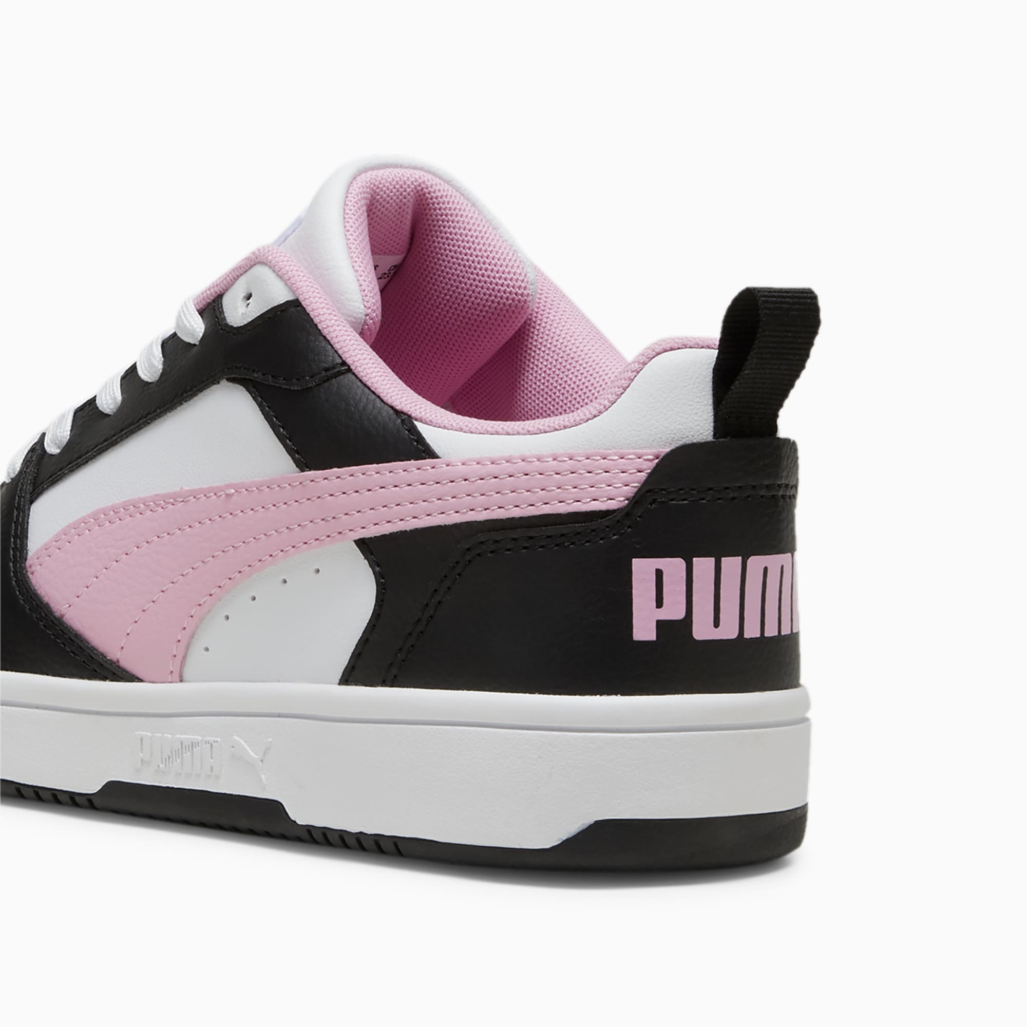 PUMA Chaussure Sneakers Rebound V6 Low, Blanc/Rose/Noir