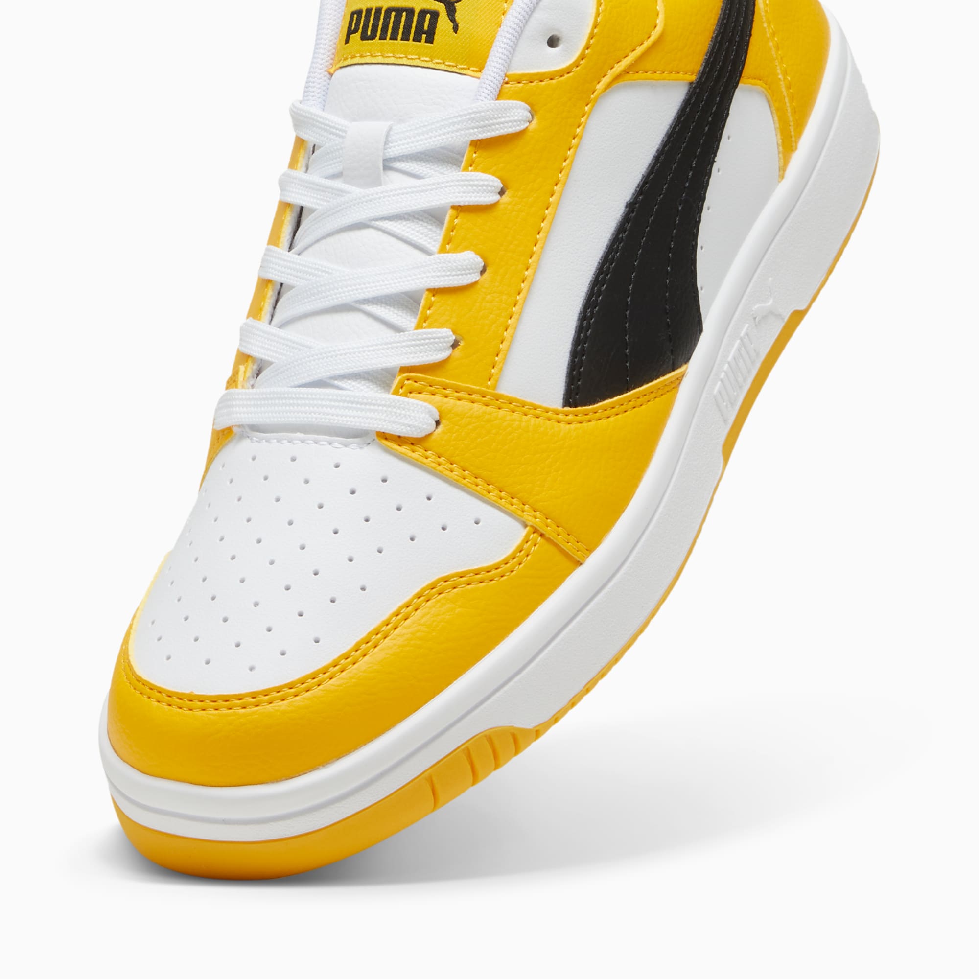 PUMA Rebound V6 Low sneakers voor Dames, Zwart/Geel/Wit