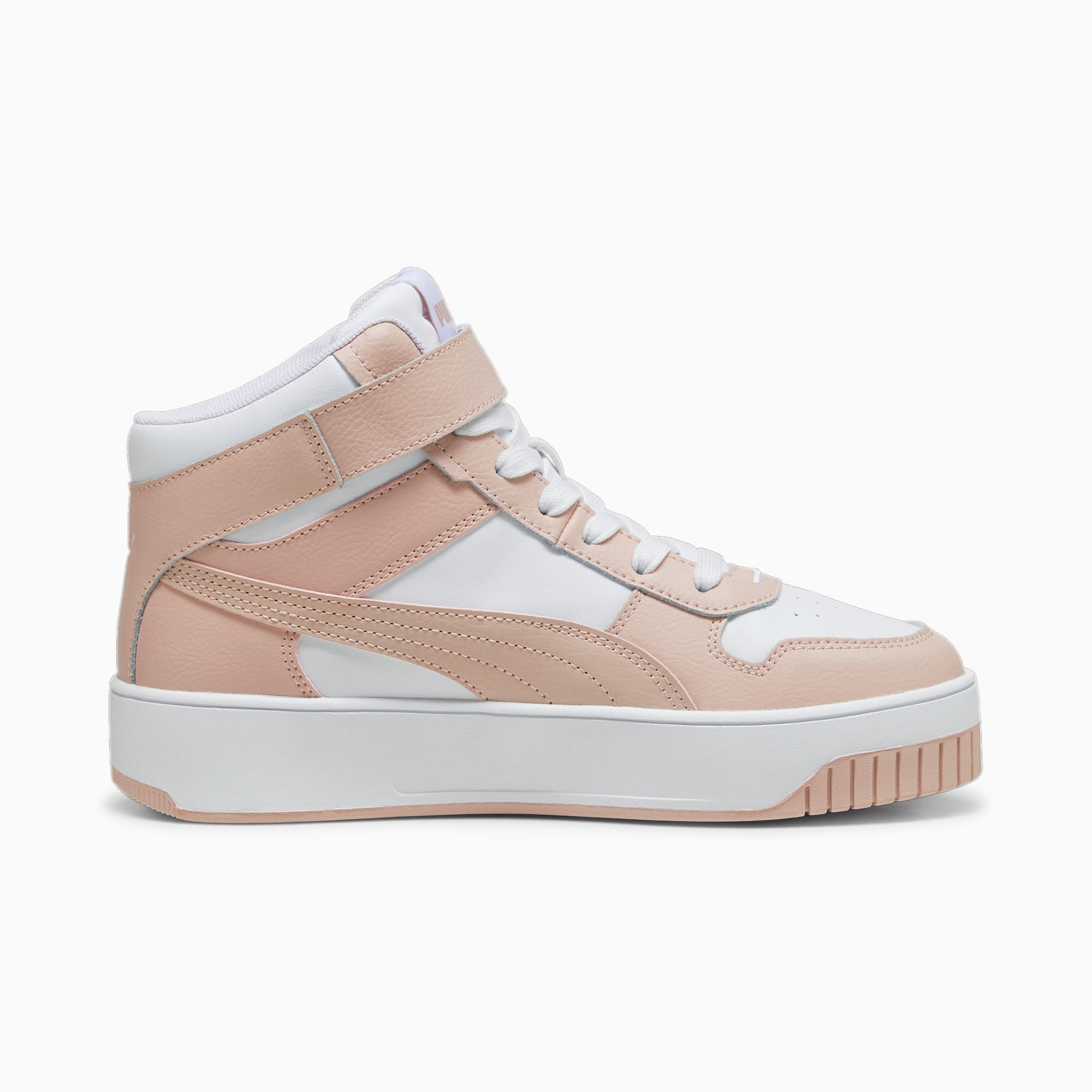 PUMA Carina Street Mid Women's Sneakers, White/Rose Quartz, Size 39, Shoes