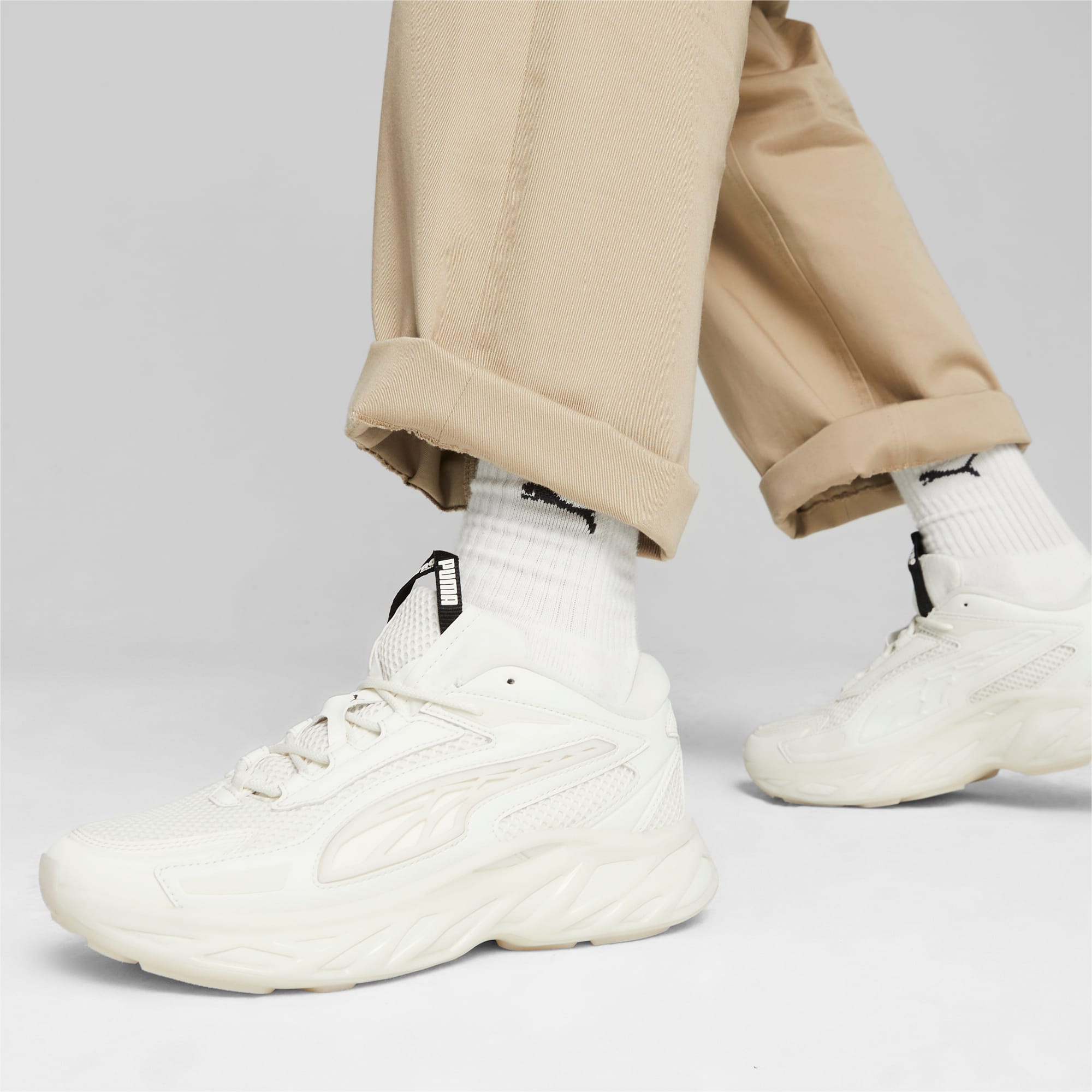 Men's PUMA Exotek Sneakers, Warm White/Black, Size 43, Shoes