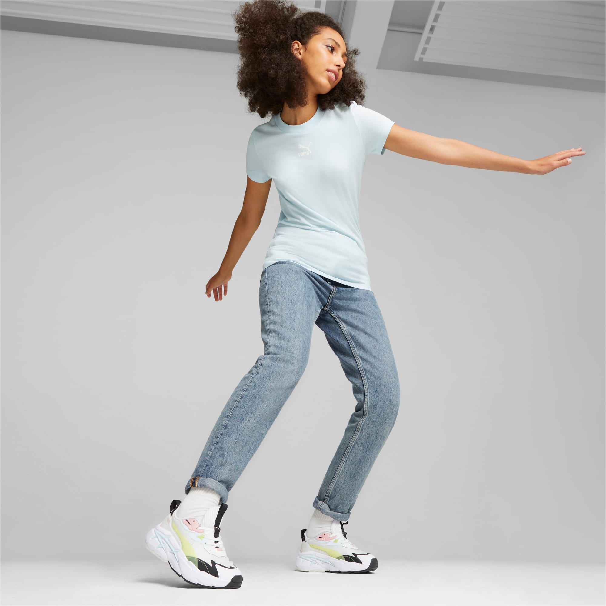 PUMA Spina Nitro Women's Sneakers, Vapor Grey/Light Lime, Size 35,5, Shoes