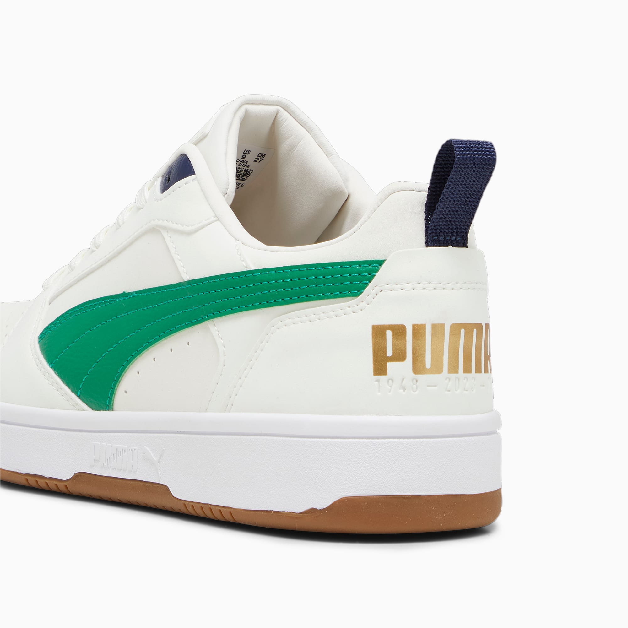 PUMA Chaussure Sneakers Basses Du 75e Anniversaire Rebound, Blanc/Bleu/Vert