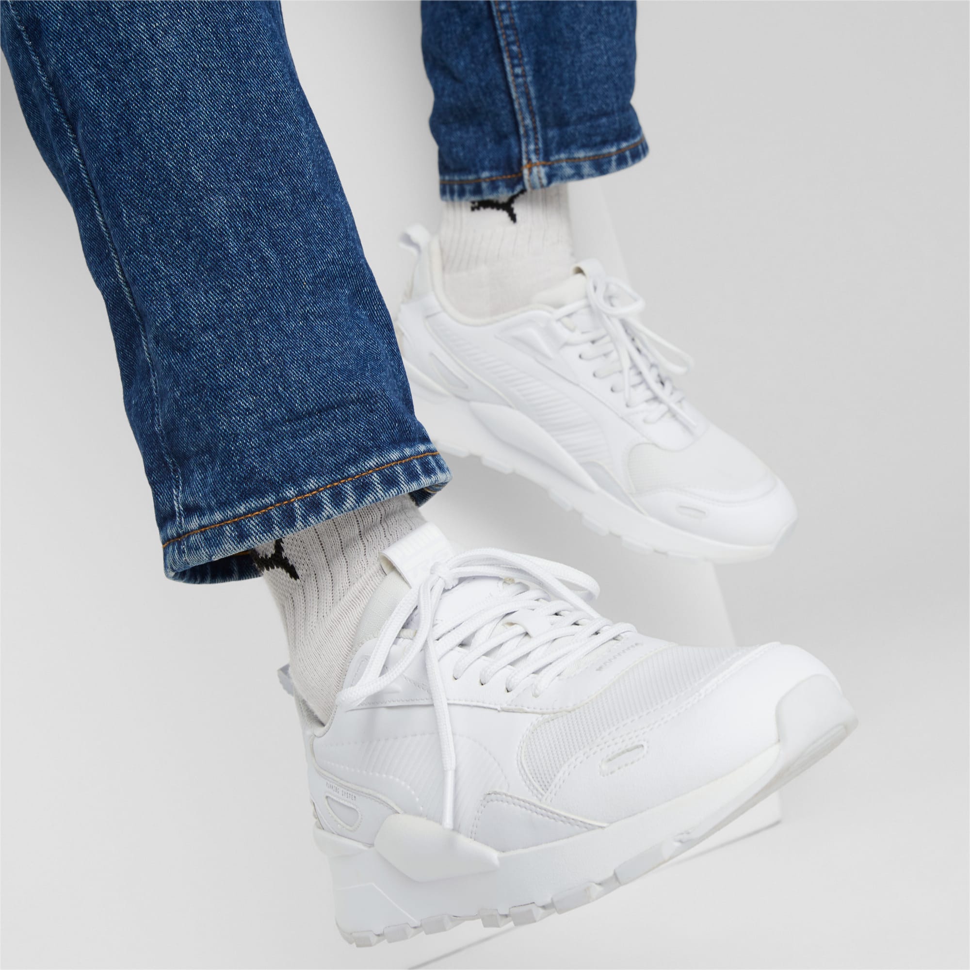 PUMA RS 3.0 Essentials Sneakers Schuhe, Weiß/Schwarz, Größe: 36, Schuhe