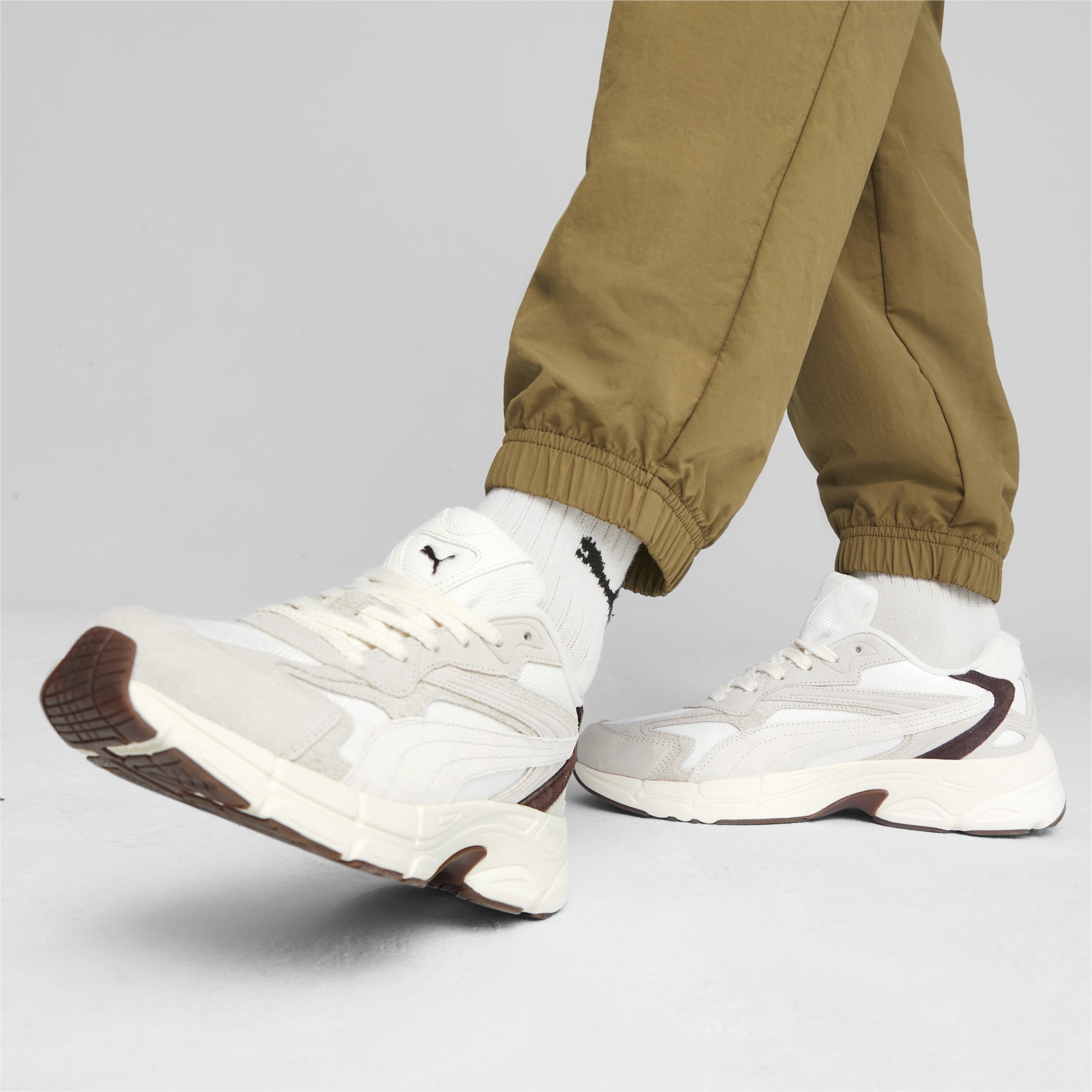 Men's PUMA Teveris Nitro Corduroy Sneakers, Warm White/Chestnut Brown, Size 35,5, Shoes