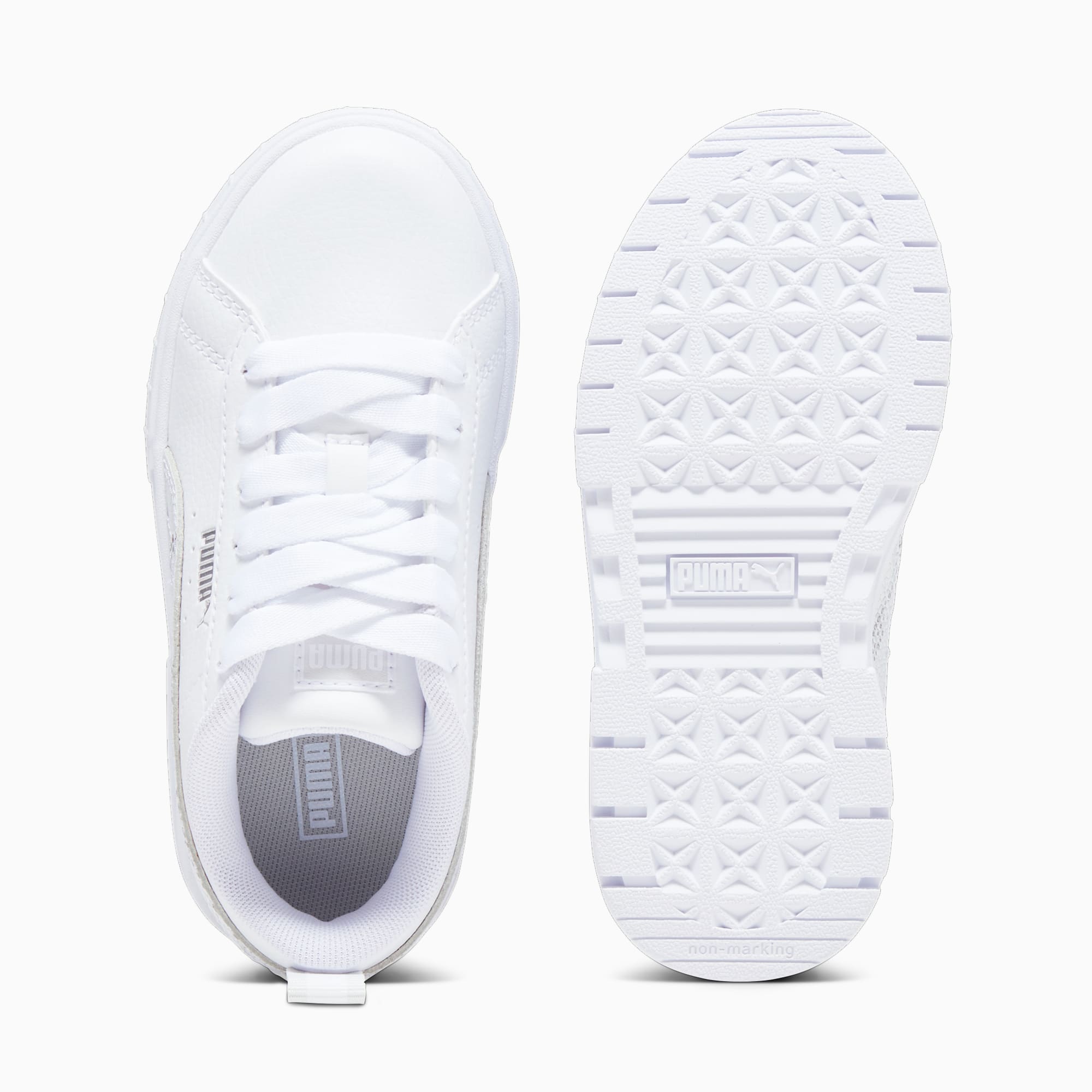 PUMA Mayze Snake Kids' Sneaker, White/Feather Grey, Size 27,5, Shoes