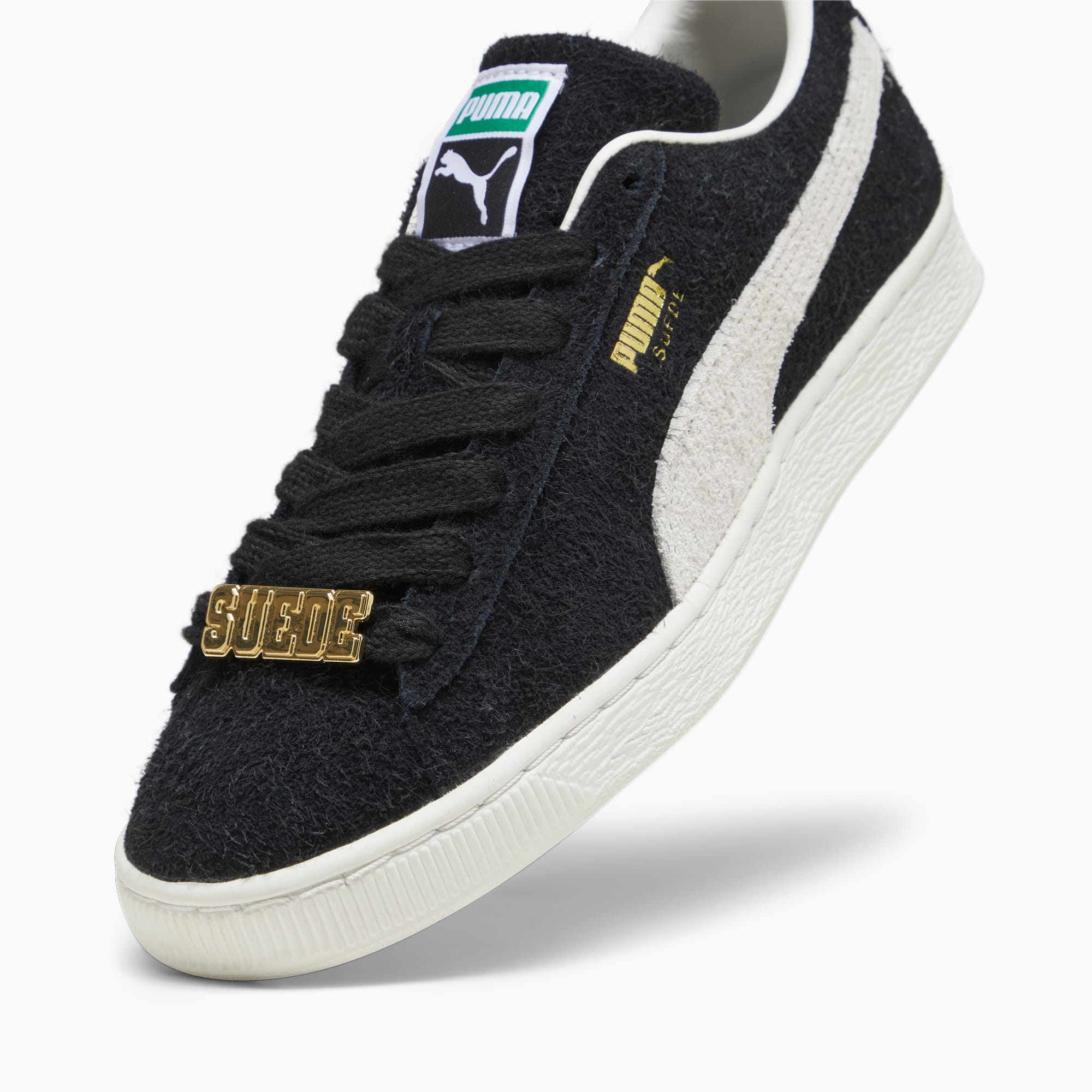 PUMA Suede Fat Lace Sneakers Voor Dames, Wit/Zwart