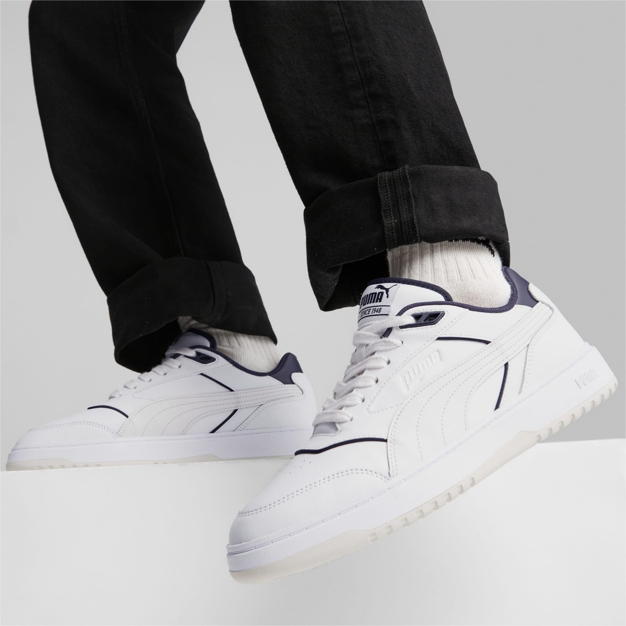 Chaussure Sneakers PUMA Doublecourt, Blanc/Bleu