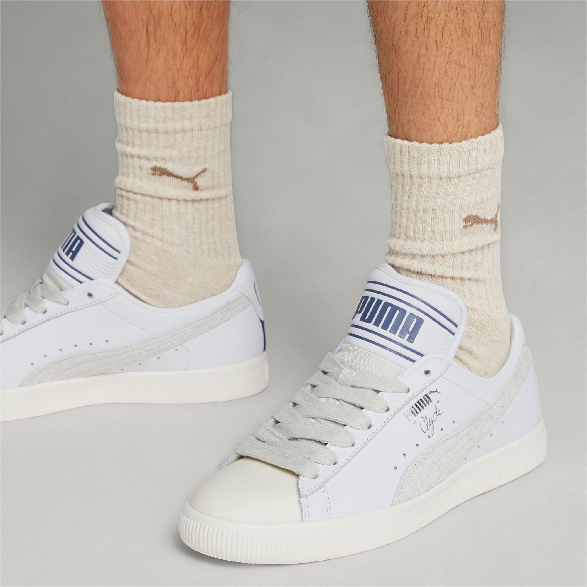 Men's PUMA X Rhuigi Clyde Sneakers, Pristine/Sedate Grey/White, Size 35,5, Shoes