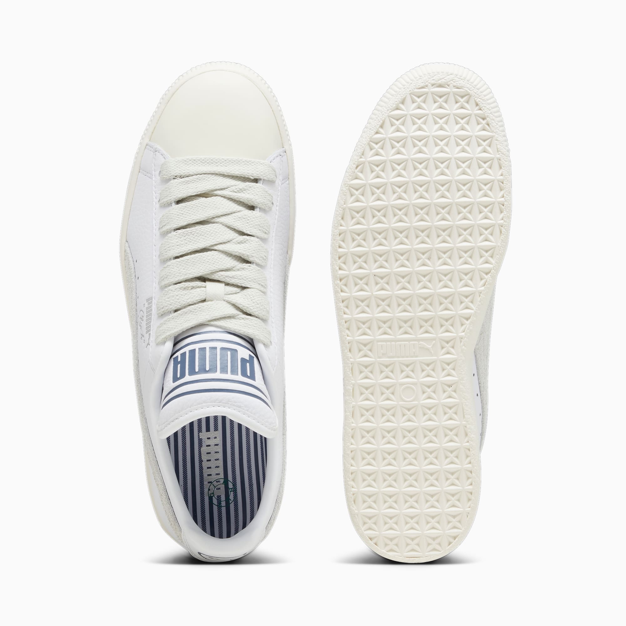 Chaussure Sneakers Clyde PUMA X Rhuigi Pour Homme, Blanc/Gris