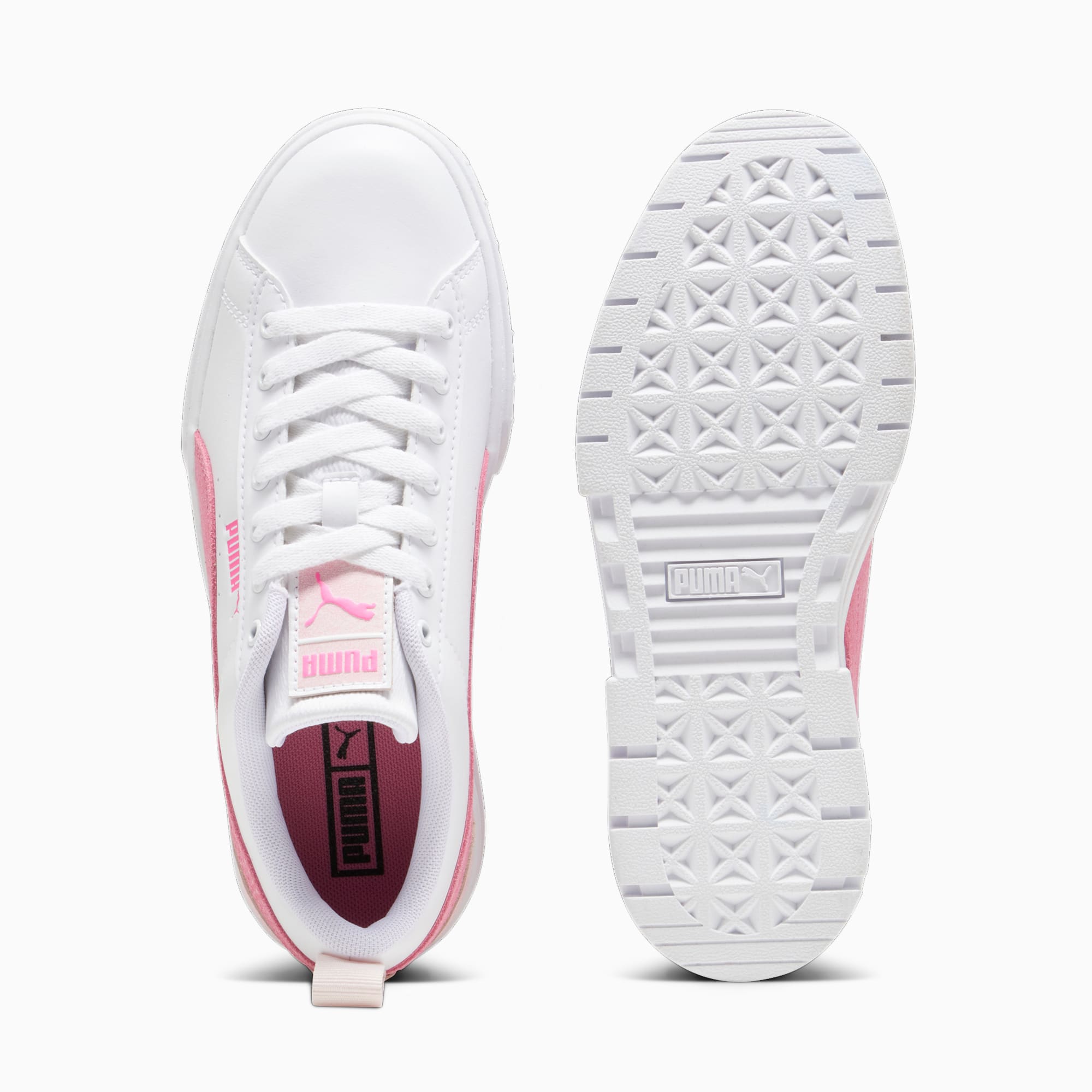 PUMA Mayze Ow Sneakers Women, White/Strawberry Burst/Ravish, Size 35,5, Shoes