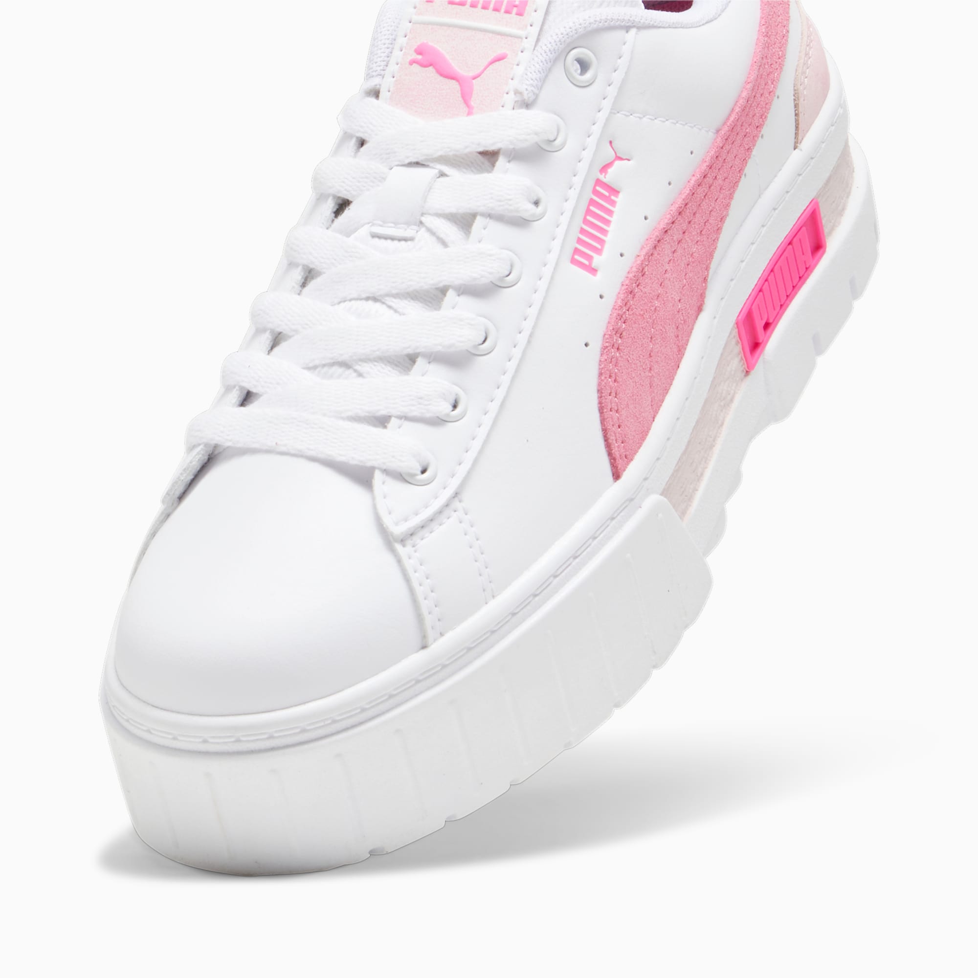 PUMA Mayze Ow Sneakers Women, White/Strawberry Burst/Ravish, Size 35,5, Shoes