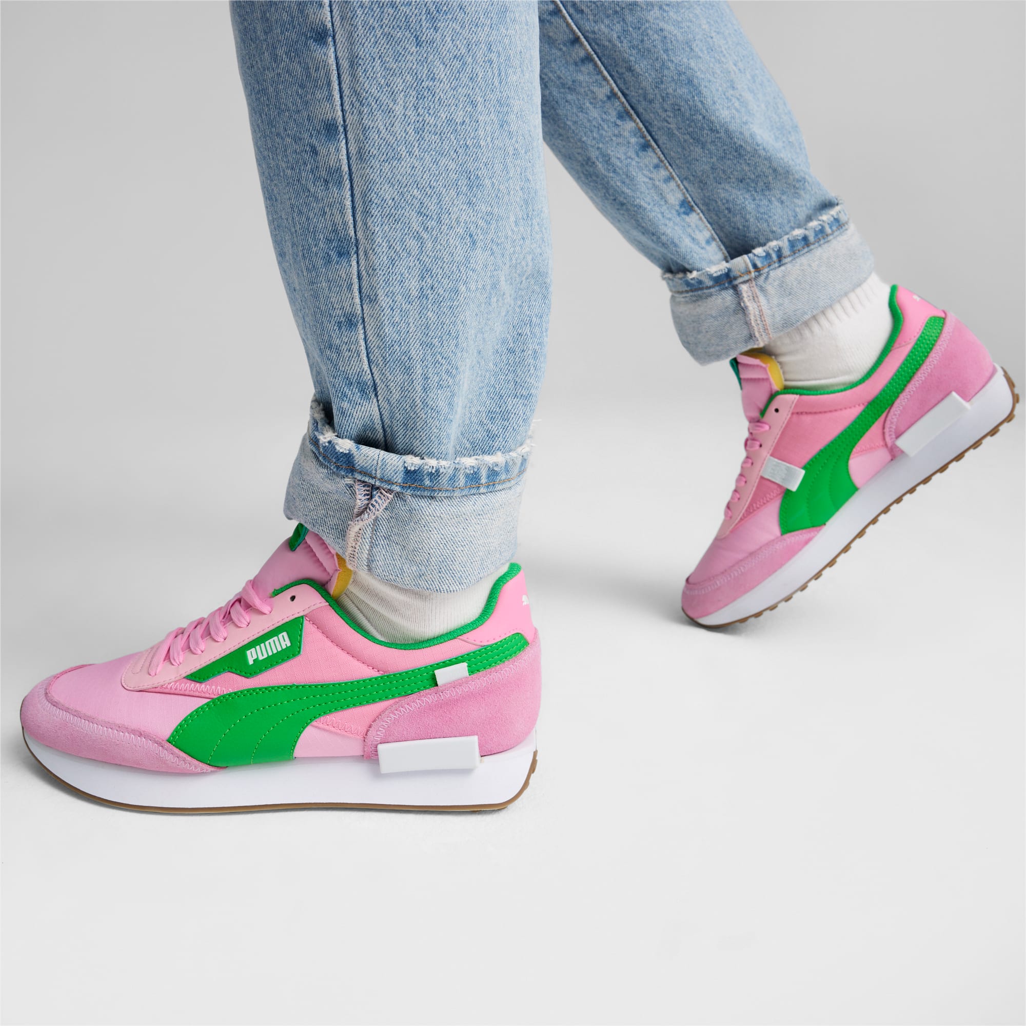 PUMA Future Rider Play On Sneakers Voor Dames, Roze/Groen