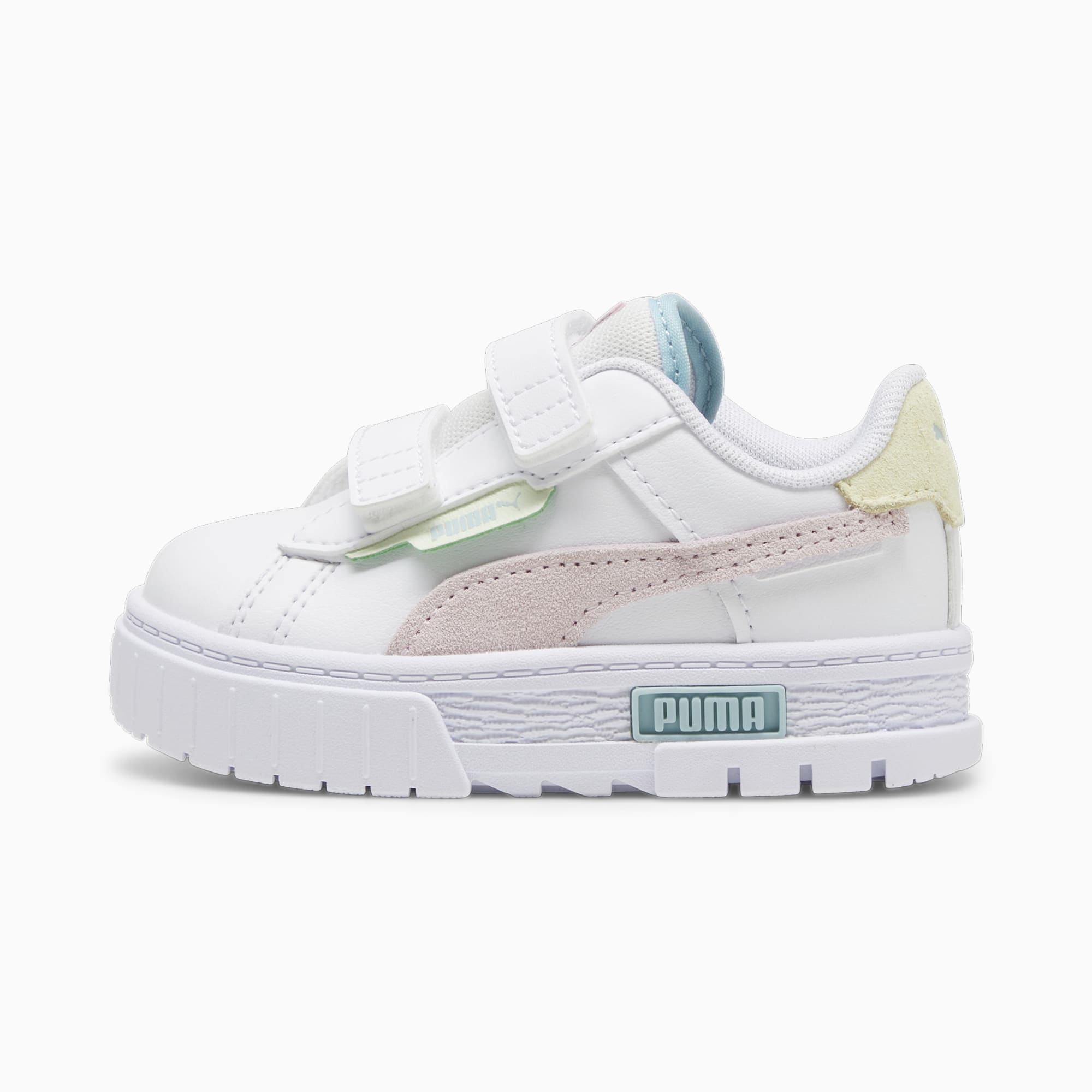 PUMA Zapatillas Mayze Crashed Para Niños Pequeños, Blanco/Rosado