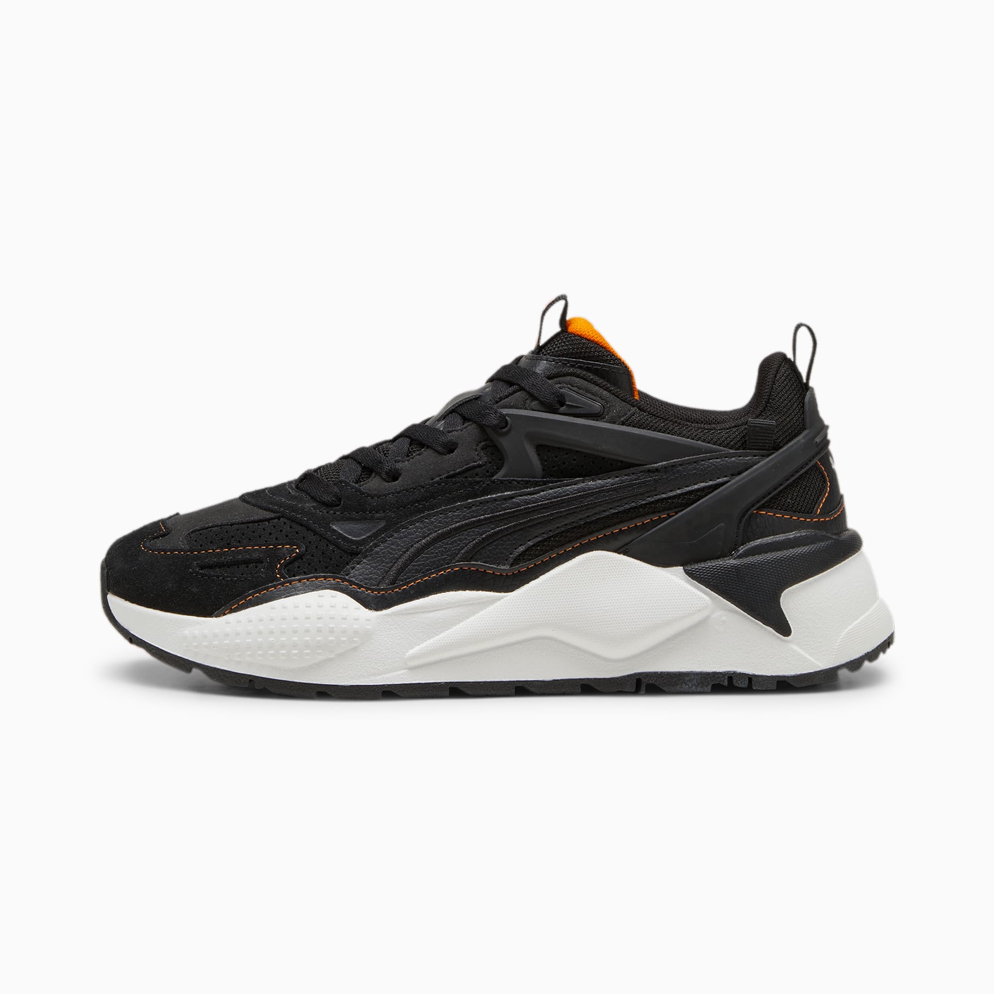 Women's PUMA Rs-X Efekt Perforated Sneakers, Black/Pumpkin Pie