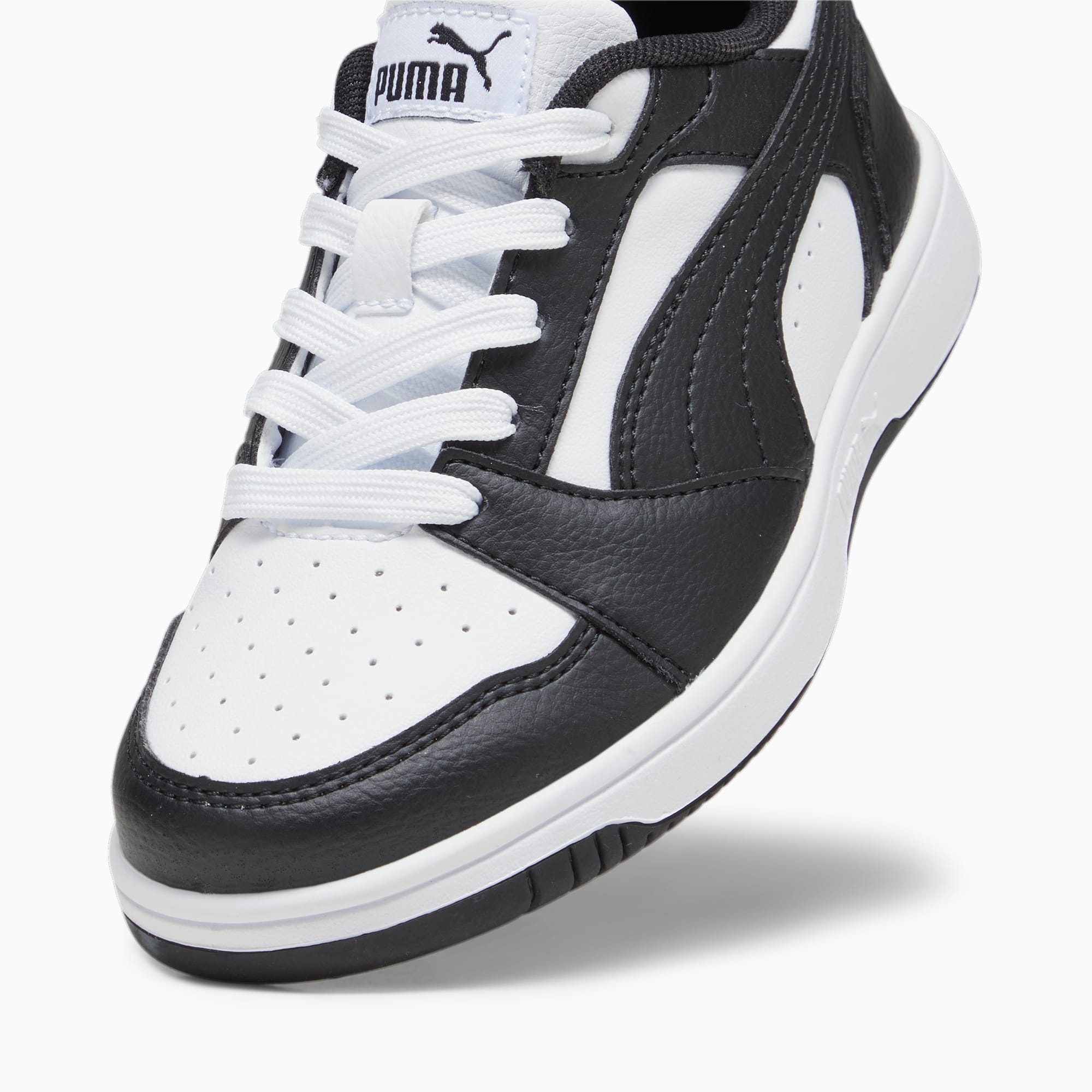 PUMA Rebound V6 Lo Kids' Sneakers, White/Black, Size 27,5, Shoes